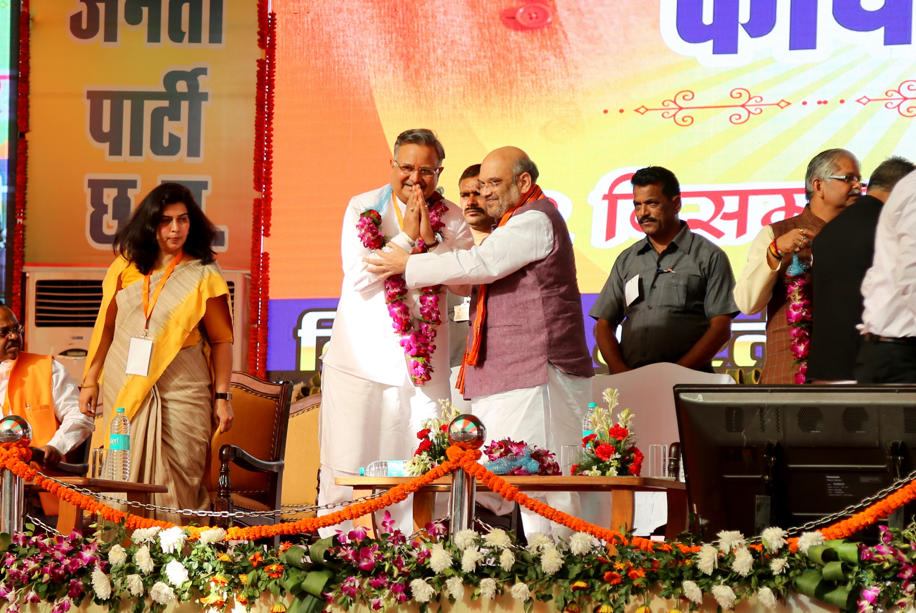 BJP National President Shri Amit Shah addressing Karyakarta Sammelan in Raipur, Chhattisgarh on December 12, 2016