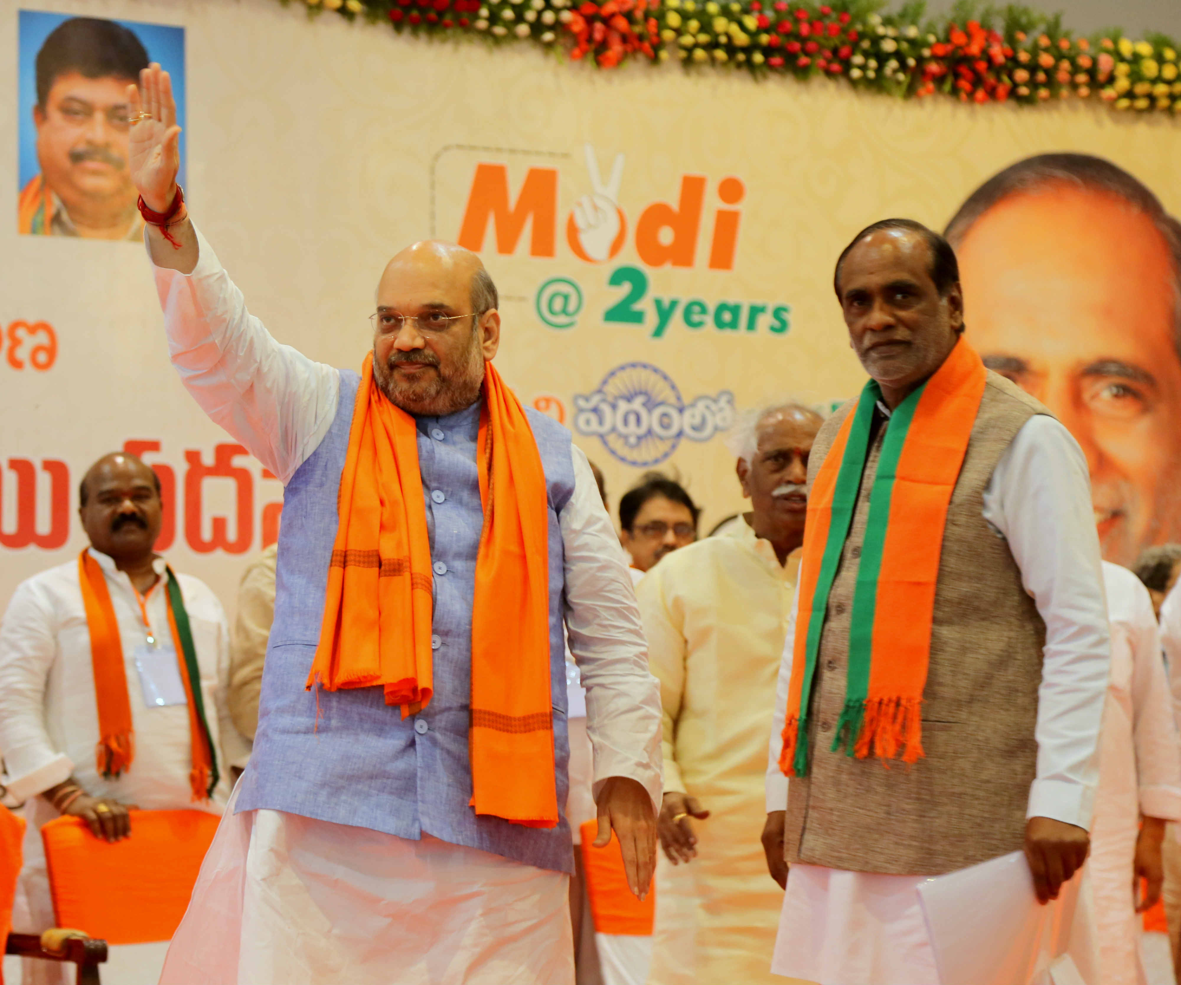 BJP National President, Shri Amit Shah addressing Karyakarta Sammelan of Telangana at Hyderabad on May 29, 2016