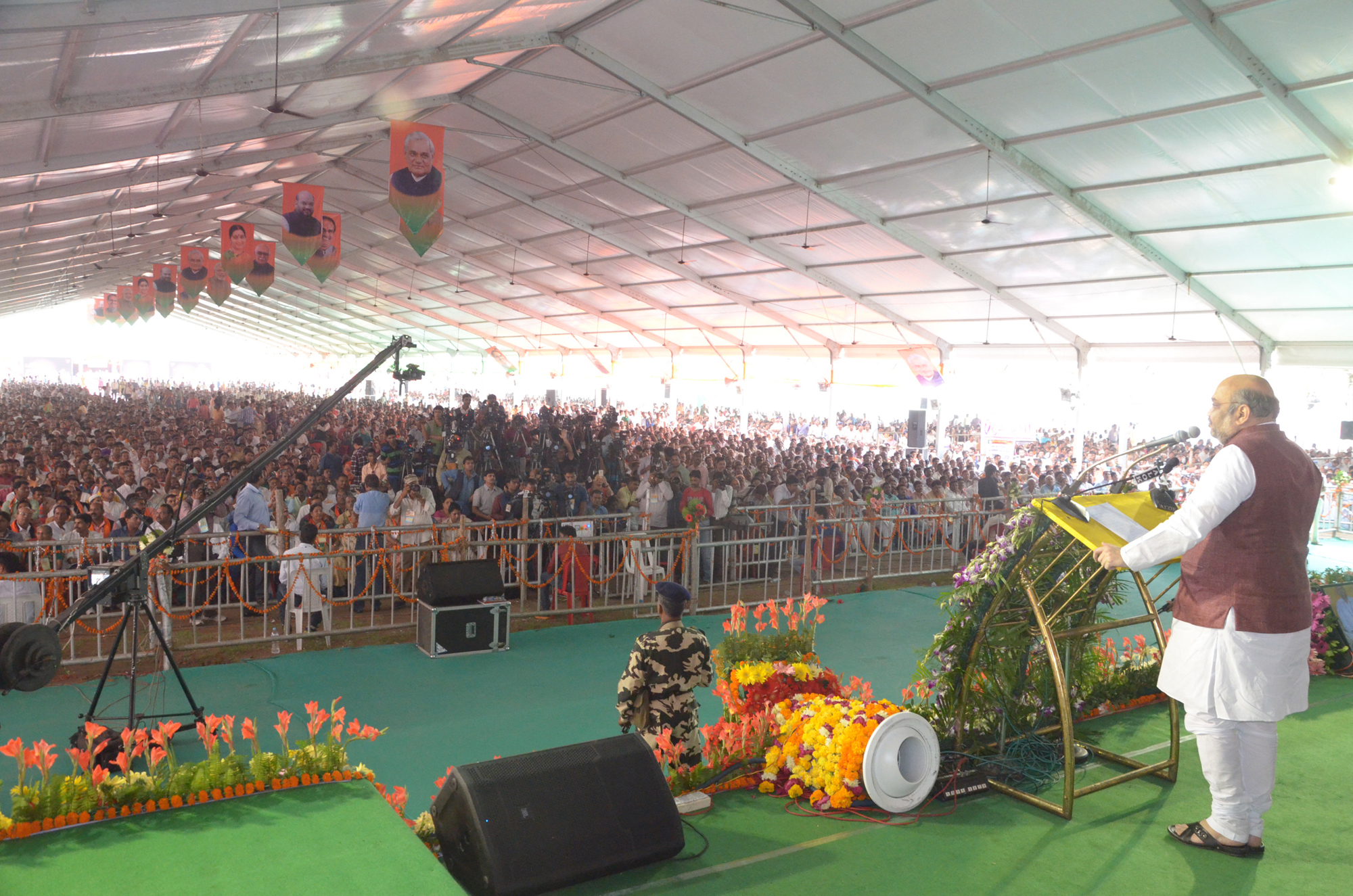 BJP National President Shri Amit Shah addressing Karyakarta Sankalp Adhiveshan at Dussehra Maidan, Bhopal(M.P) on October 31, 2014