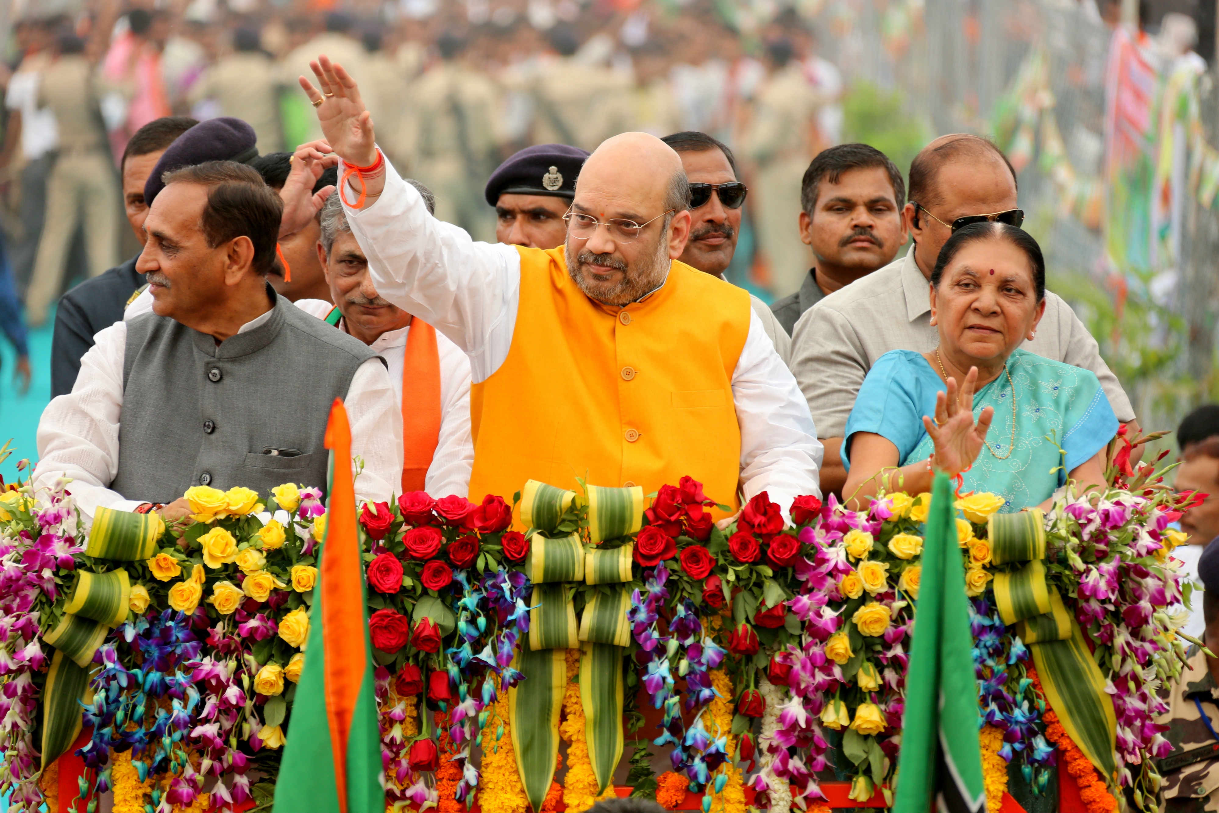 BJP National President, Shri Amit Shah addressing "Kisan Sammelan" org by Gujarat BJP Kisan Morcha at Ankadiya Hanuman Temple, Kadodara Cross Road, Surat (Gujarat) on March 27, 2016