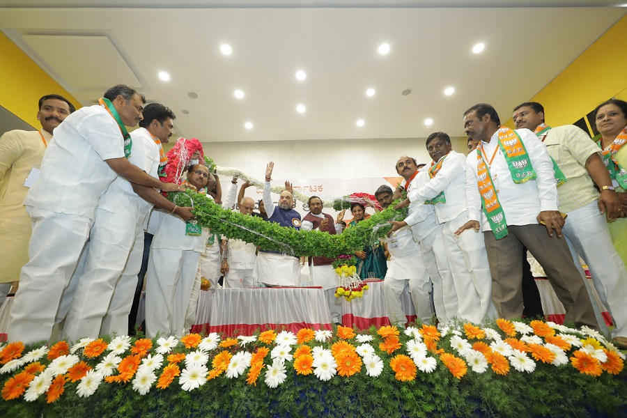 Photographs : BJP National President, Shri Amit Shah addressing leaders of OBC community in Gulbarga (Karnataka)