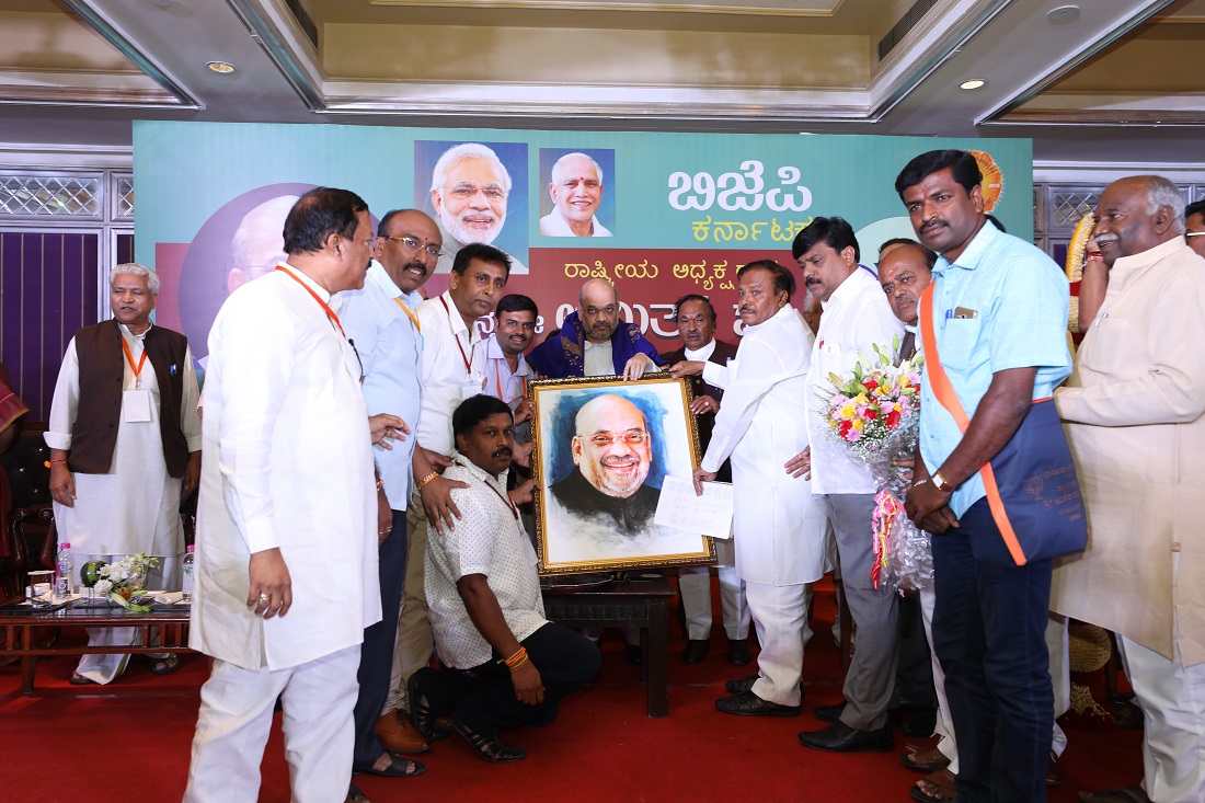 BJP National President, Shri Amit Shah addressing meeting of OBC community leaders in Bengaluru (Karnataka) on 14 Aug 2017