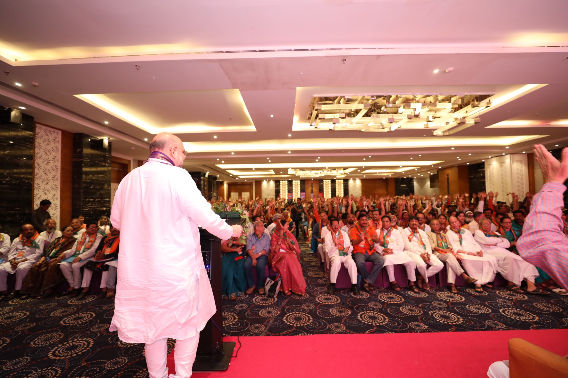 BJP National President, Shri Amit Shah addressing meeting of Zila Panchayat members in Bhubaneshwar Odisha on 6 July 2017