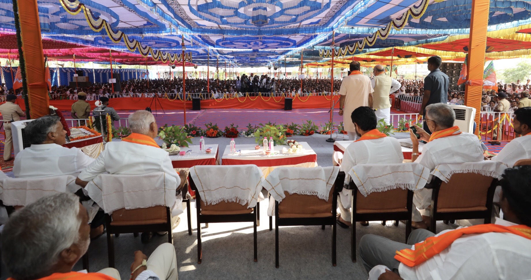 Photographs : BJP National President, Shri Amit Shah addressing Navashakti Samavesh in Chamarajanagar (Karnataka)