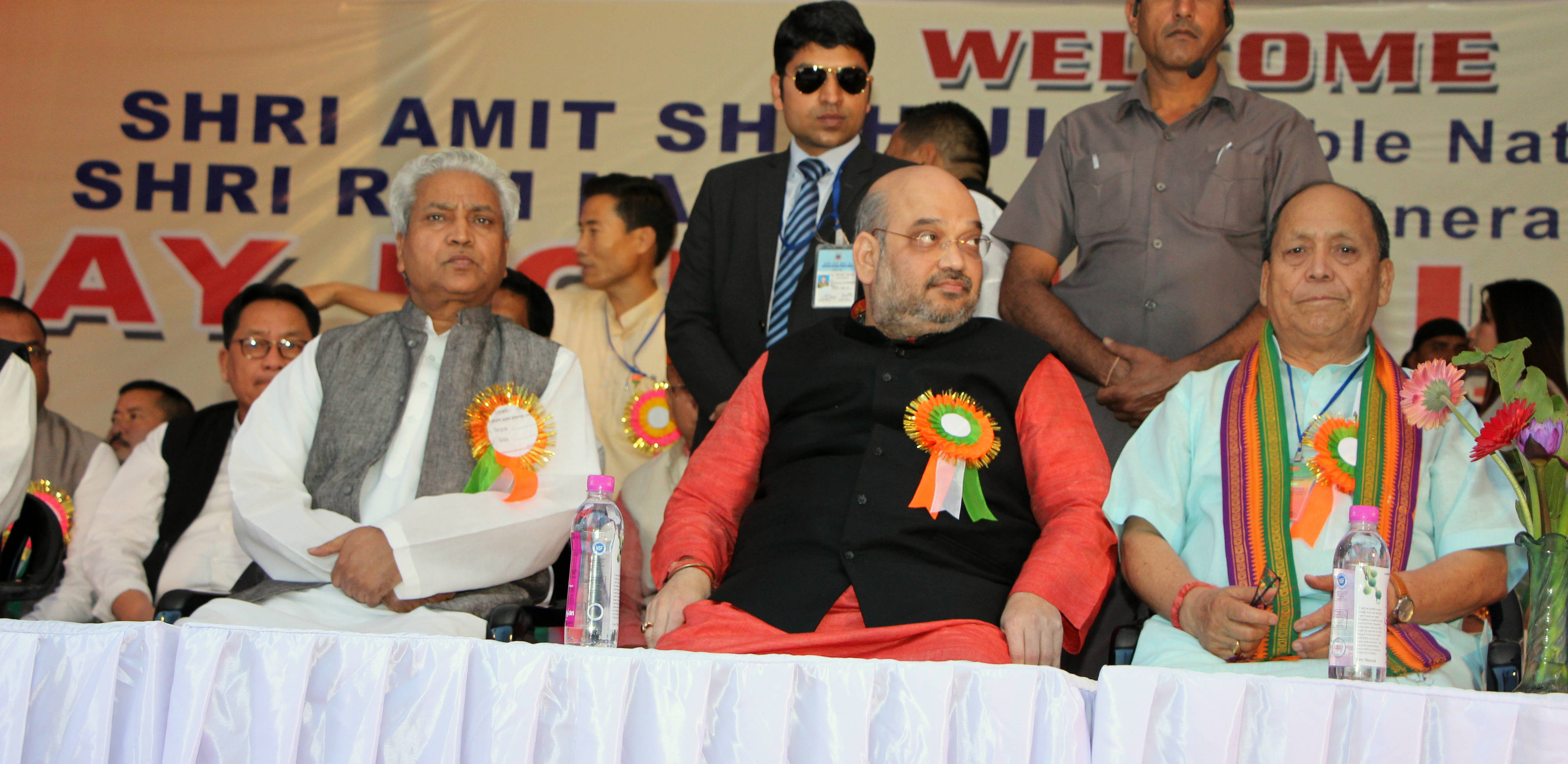  BJP National President, Shri Amit Shah addressing Party workers and General Public at Sinhjamei HAO Ground, Imphal, Manipur on April 18, 2015