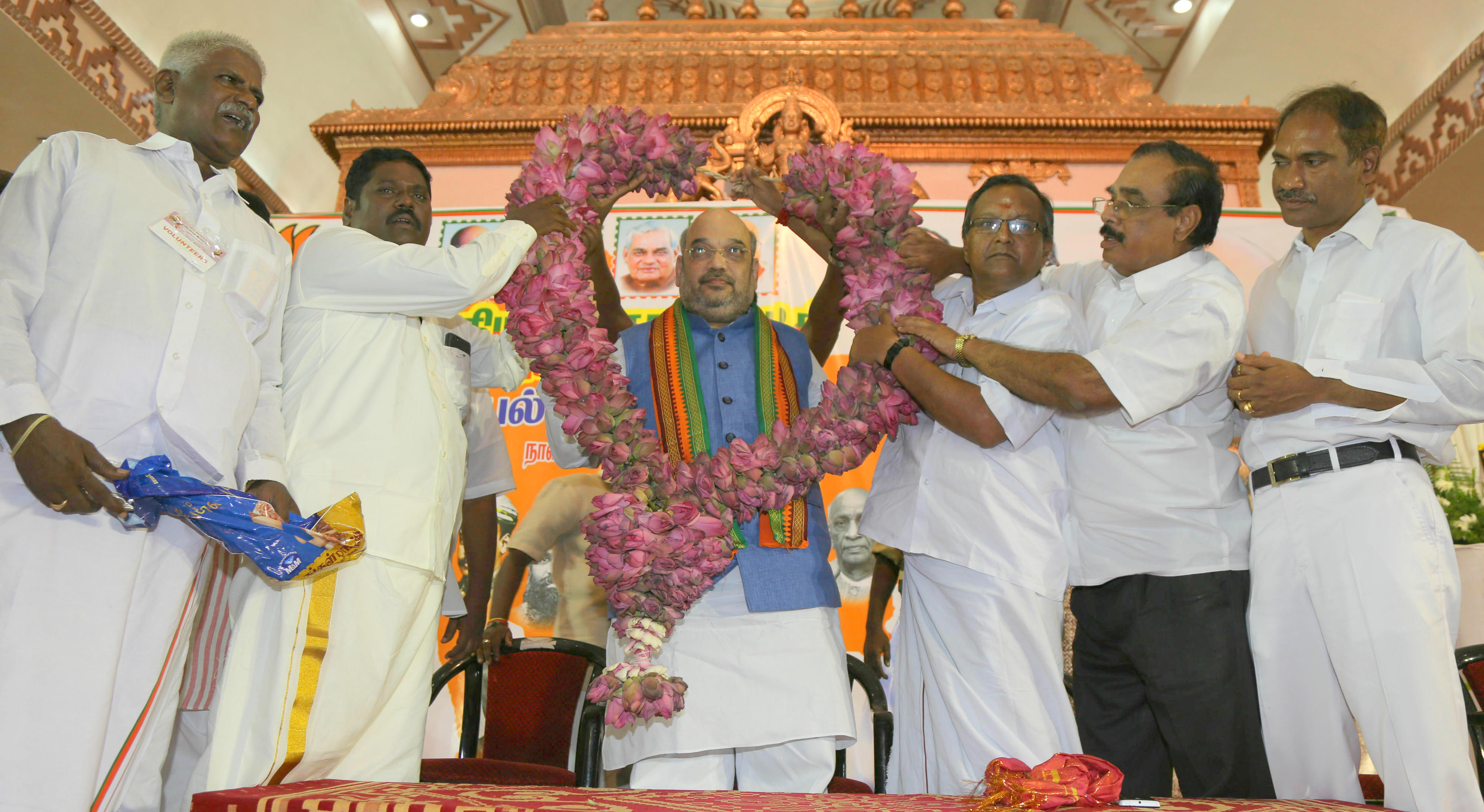 BJP National President, Shri Amit Shah addressing party workers Meeting at Jayaram Thirumana Nilayam, Pondicherry on August 25, 2015