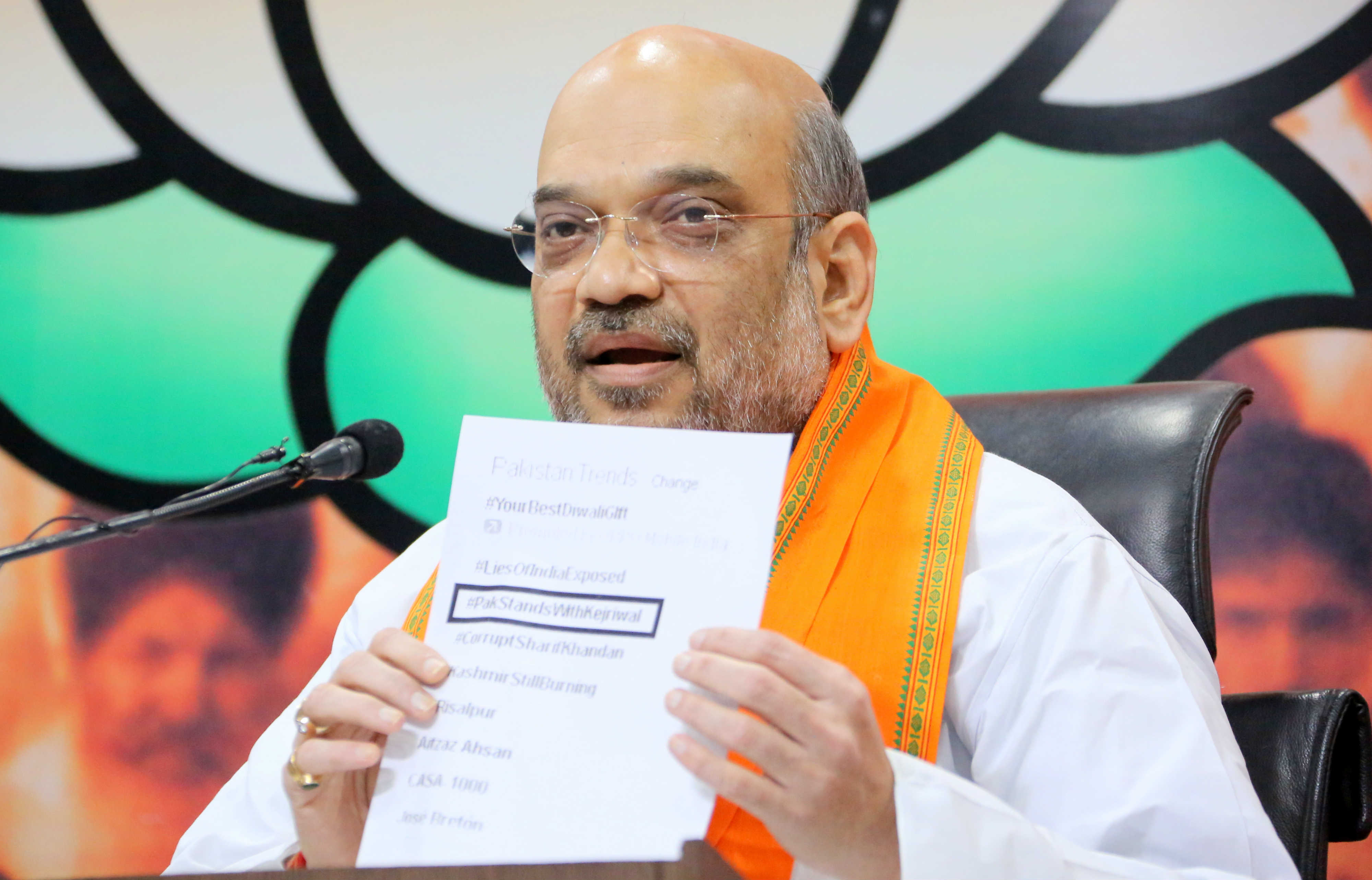 BJP National President, Shri Amit Shah addressing press conference at 11, Ashoka Road, New Delhi on October 07, 2016