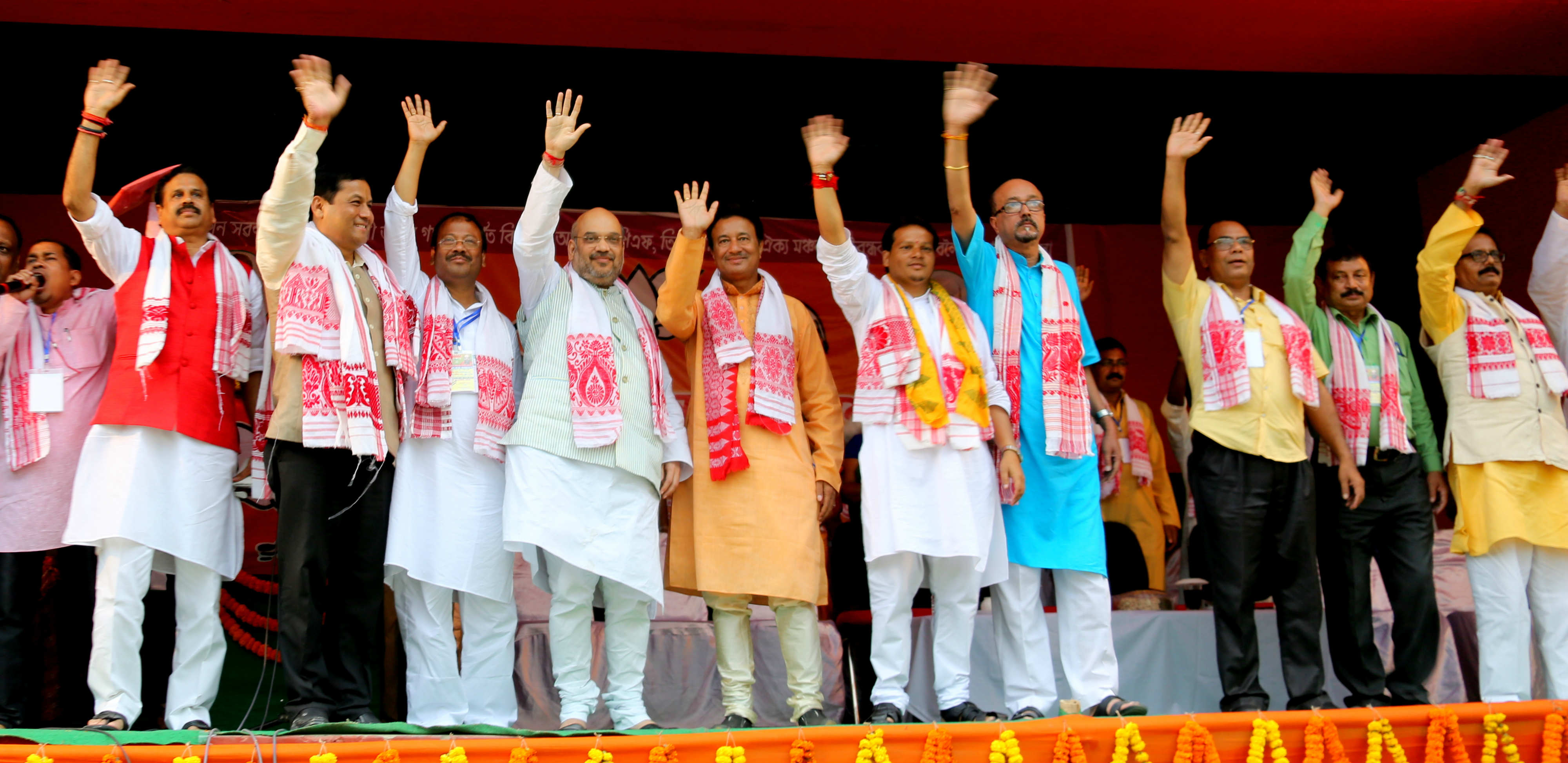 BJP National President, Shri Amit Shah addressing public meeting at Bhebarghat Kristi Sangh Play Ground, Mangaldai (Assam) on April 05, 2016