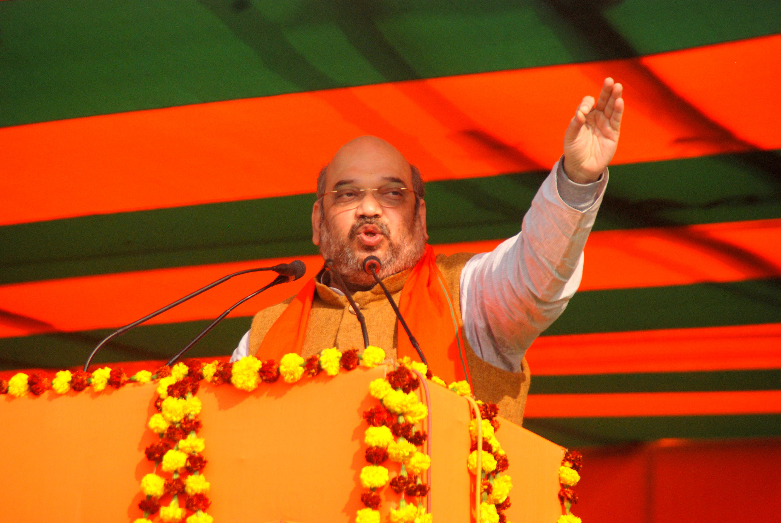 BJP National President, Shri Amit Shah addressing public meeting at Bihar Veterinary College (Patna) on January 23, 2015