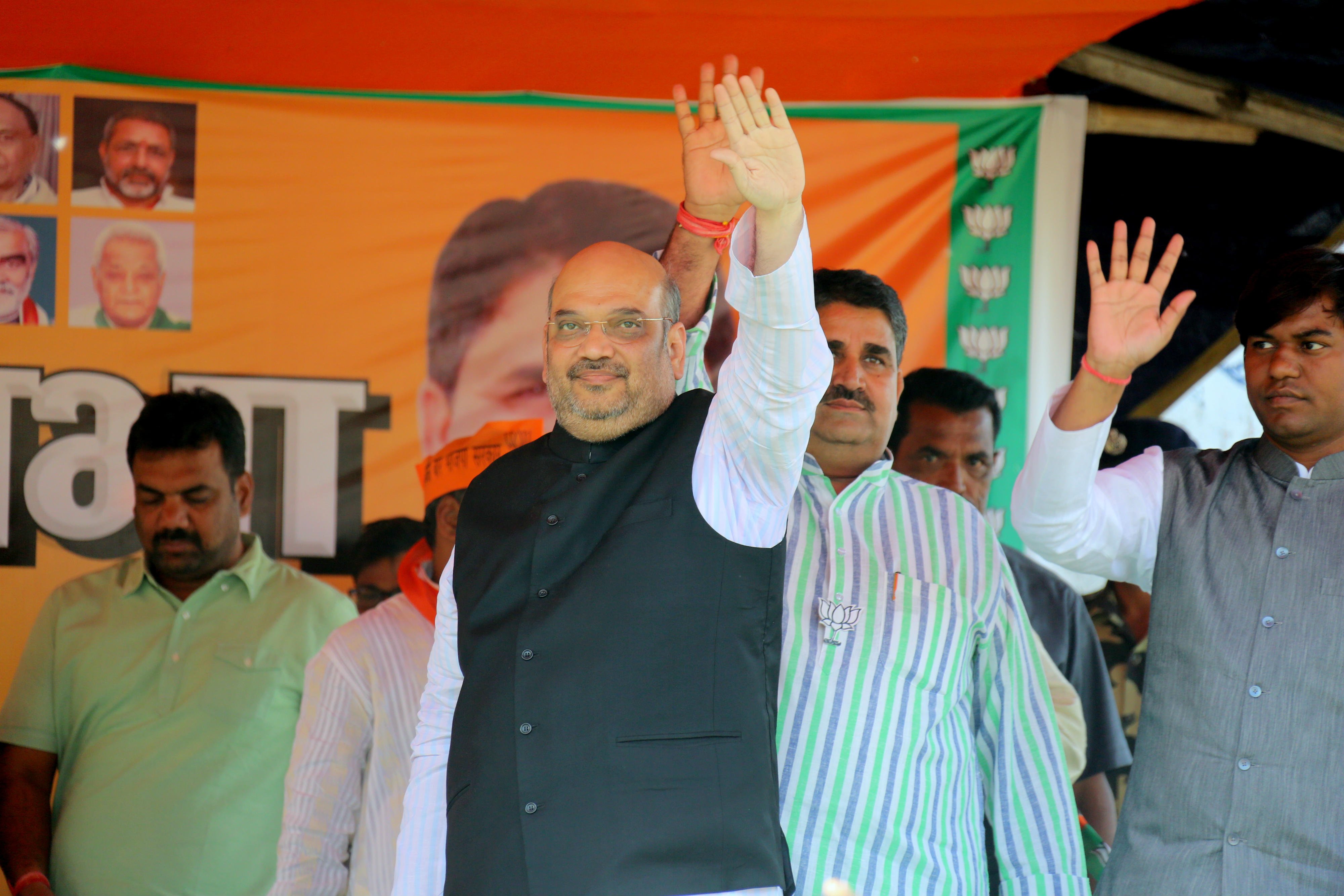 BJP National President, Shri Amit Shah addressing public meeting at Mahavir High School, Matihani Aurai, Bihar on October 23, 2015