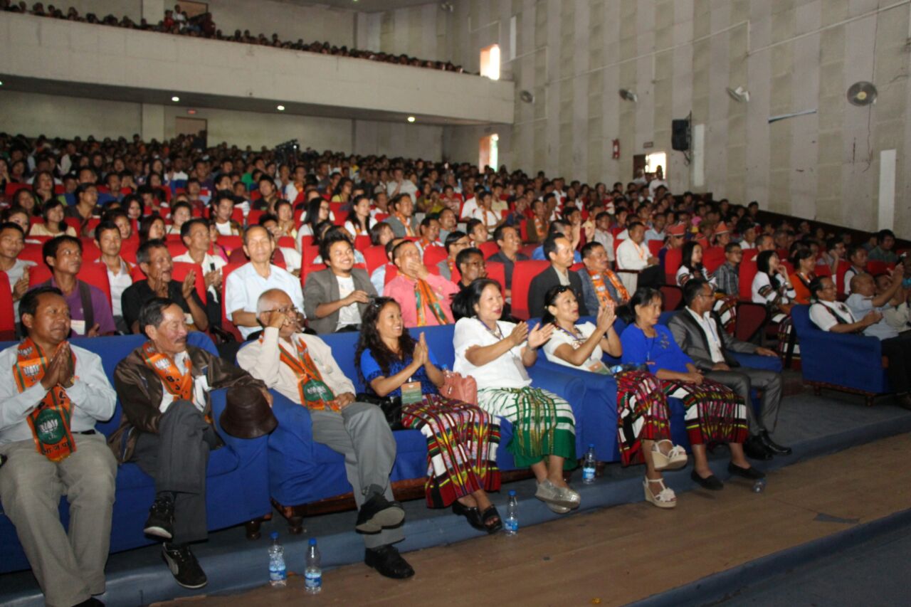 BJP National President, Shri Amit Shah addressing public meeting at Vanapa Hall, Aizwal, Mizoram on April 16, 2015