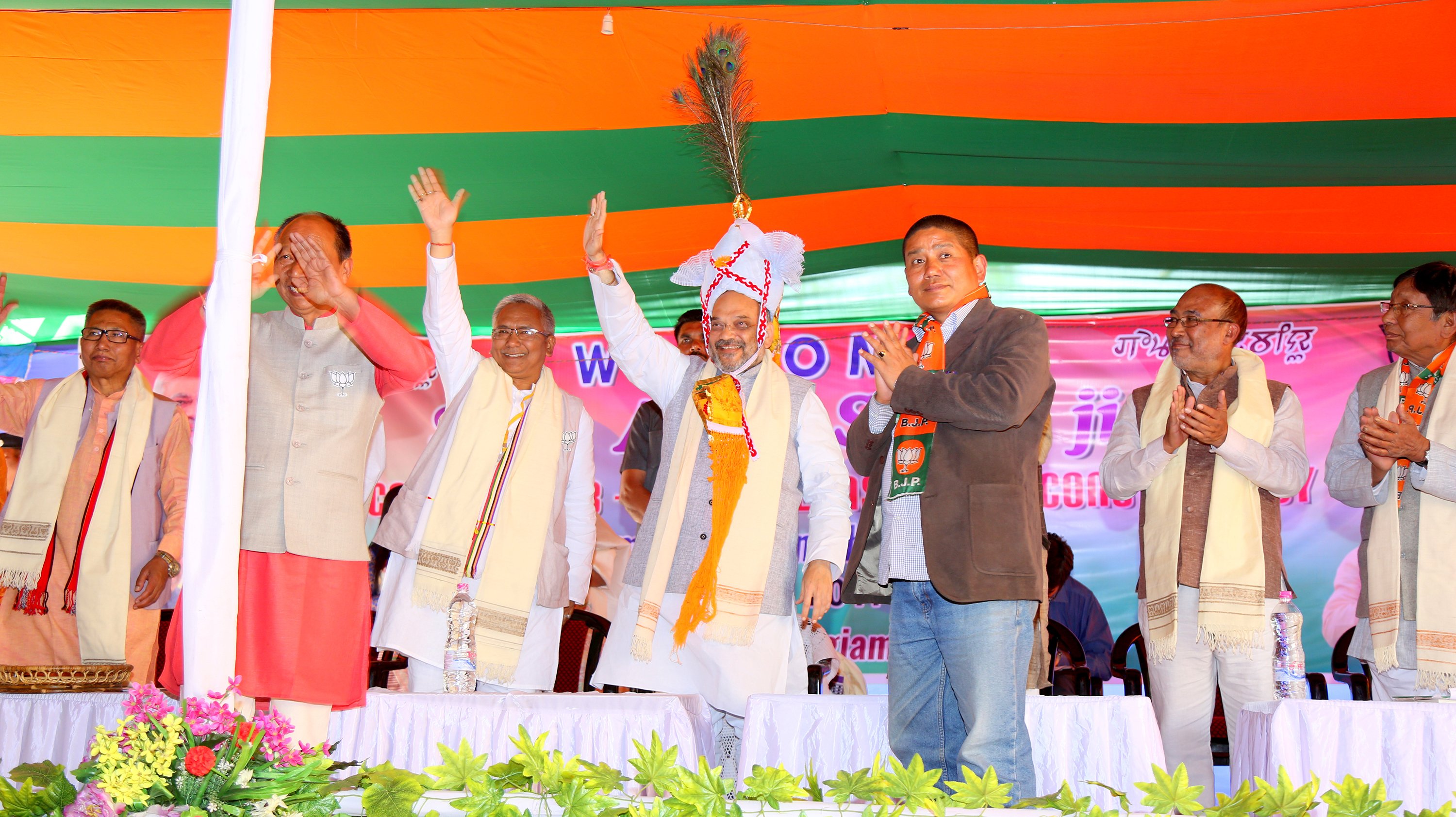 BJP National President, Shri Amit Shah addressing public meeting at Yumnam Leikai, Singjamei, Imphal Central Distric (Manipur) on March 01, 2017