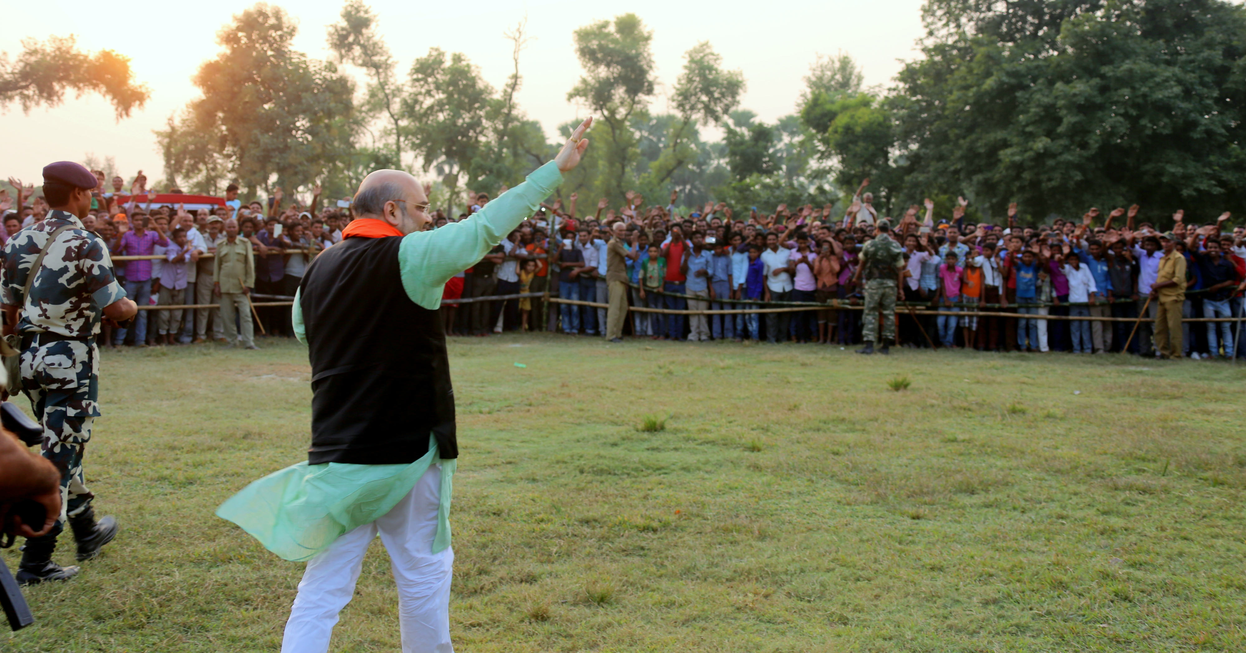 BJP National President, Shri Amit Shah addressing public meetings at Barauli High School Maidan Barauli Bihar on October 26, 2015