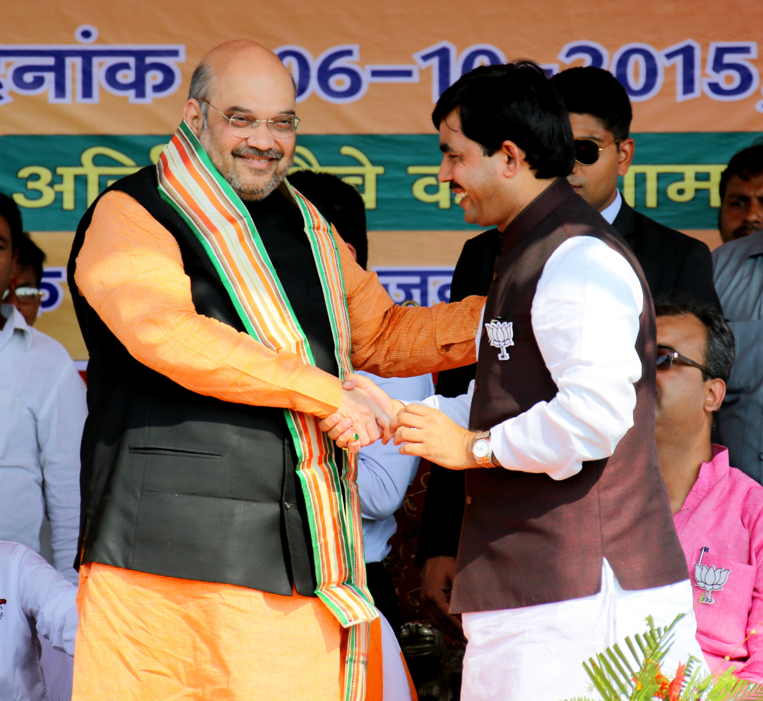 BJP National President, Shri Amit Shah addressing public rally at Bazaar Samiti Complex, Bhagalpur(Bihar) on October 06, 2015