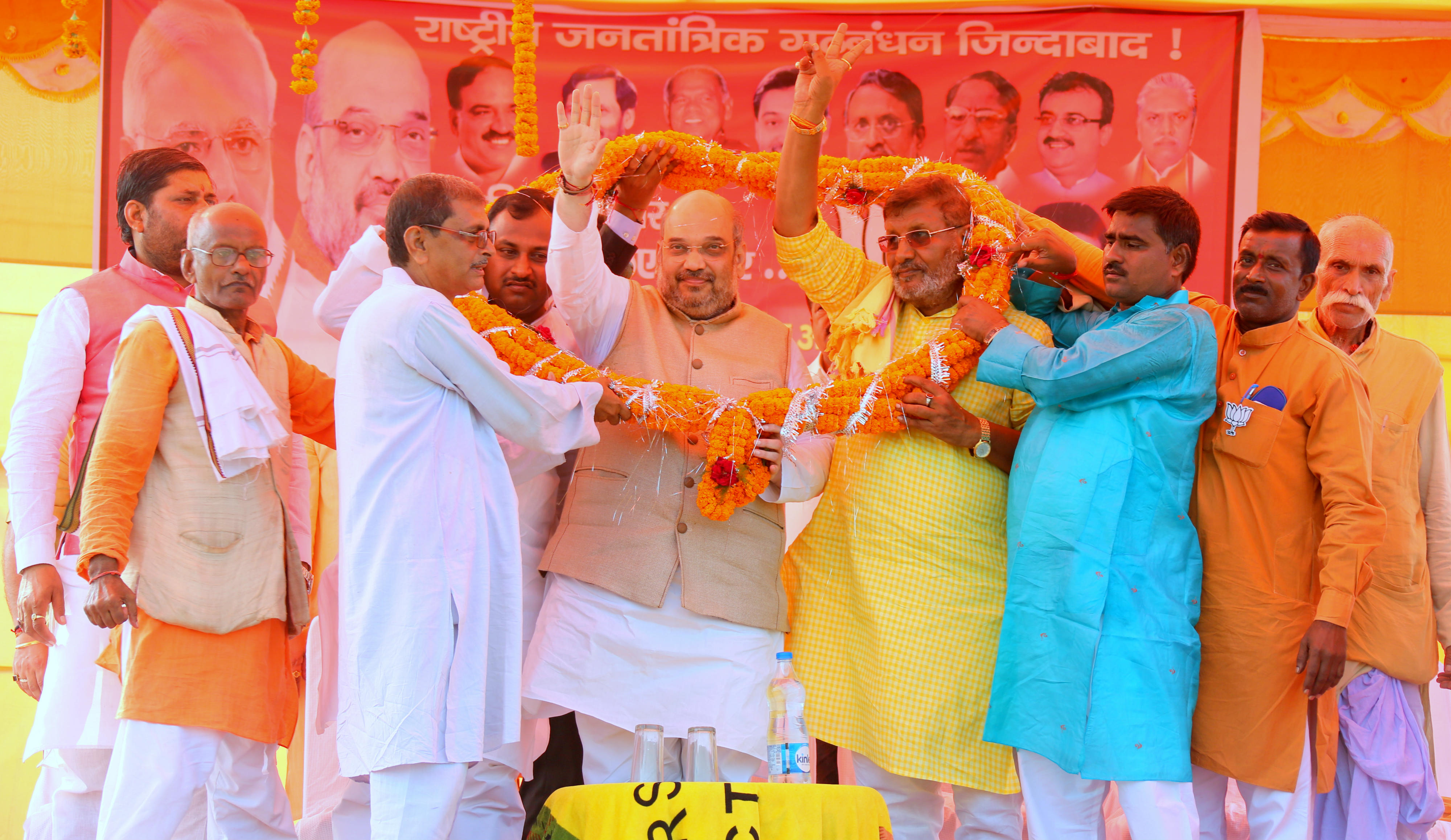 BJP National President, Shri Amit Shah addressing public rally at Rajkiya Buniyadi Vidyalaya Bishunpur (Patti) Dev (Aurangabad) (Bihar) on October 12, 2015