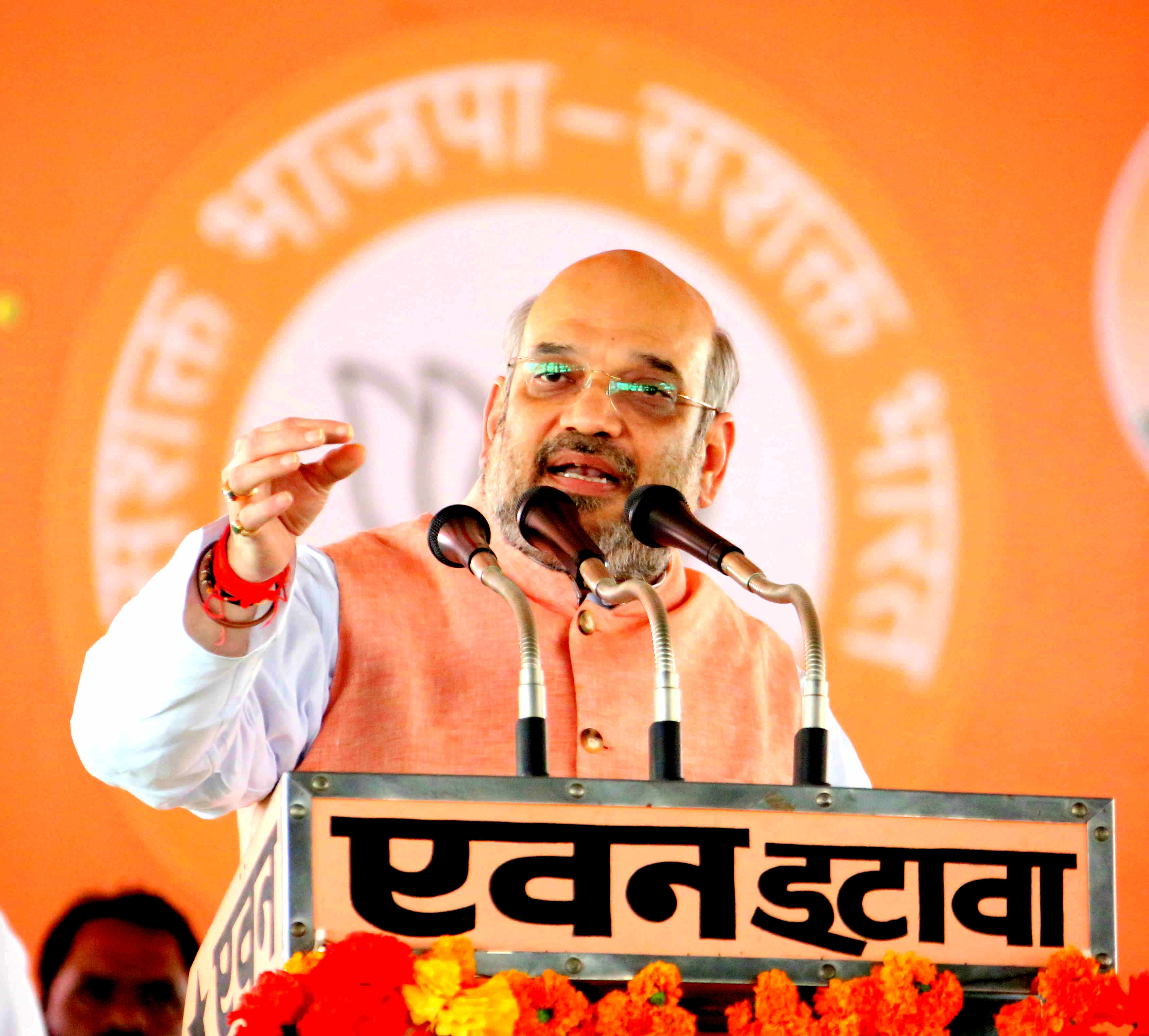 BJP National President, Shri Amit Shah addressing Sankalp Maha-Rally at Exhibition Ground, Etawah (Uttar Pradesh) on October 27, 2016