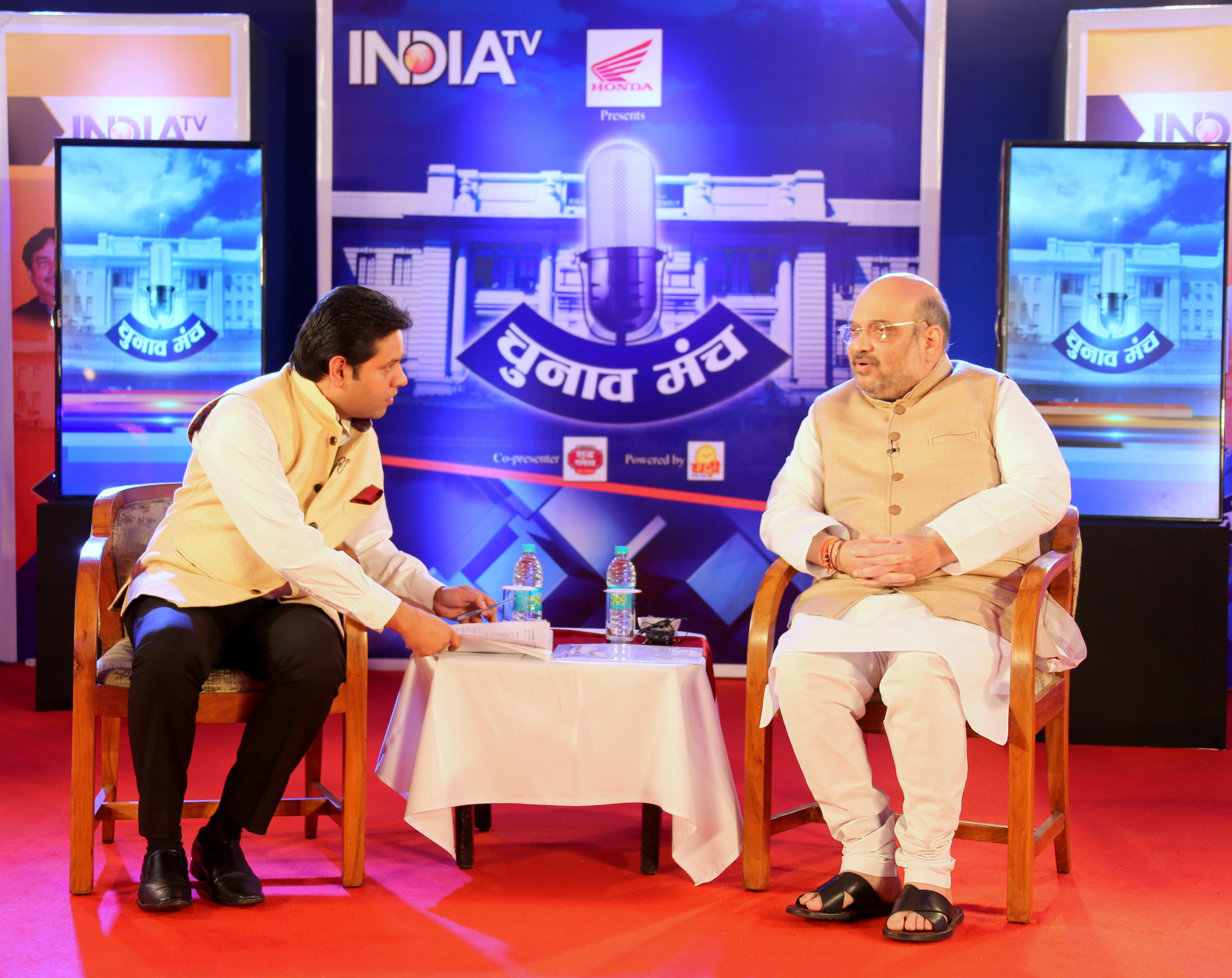 BJP National President, Shri Amit Shah addressing the concluding session of Chunav Manch, India TV at Hotel Maurya, Patna September 22, 2015