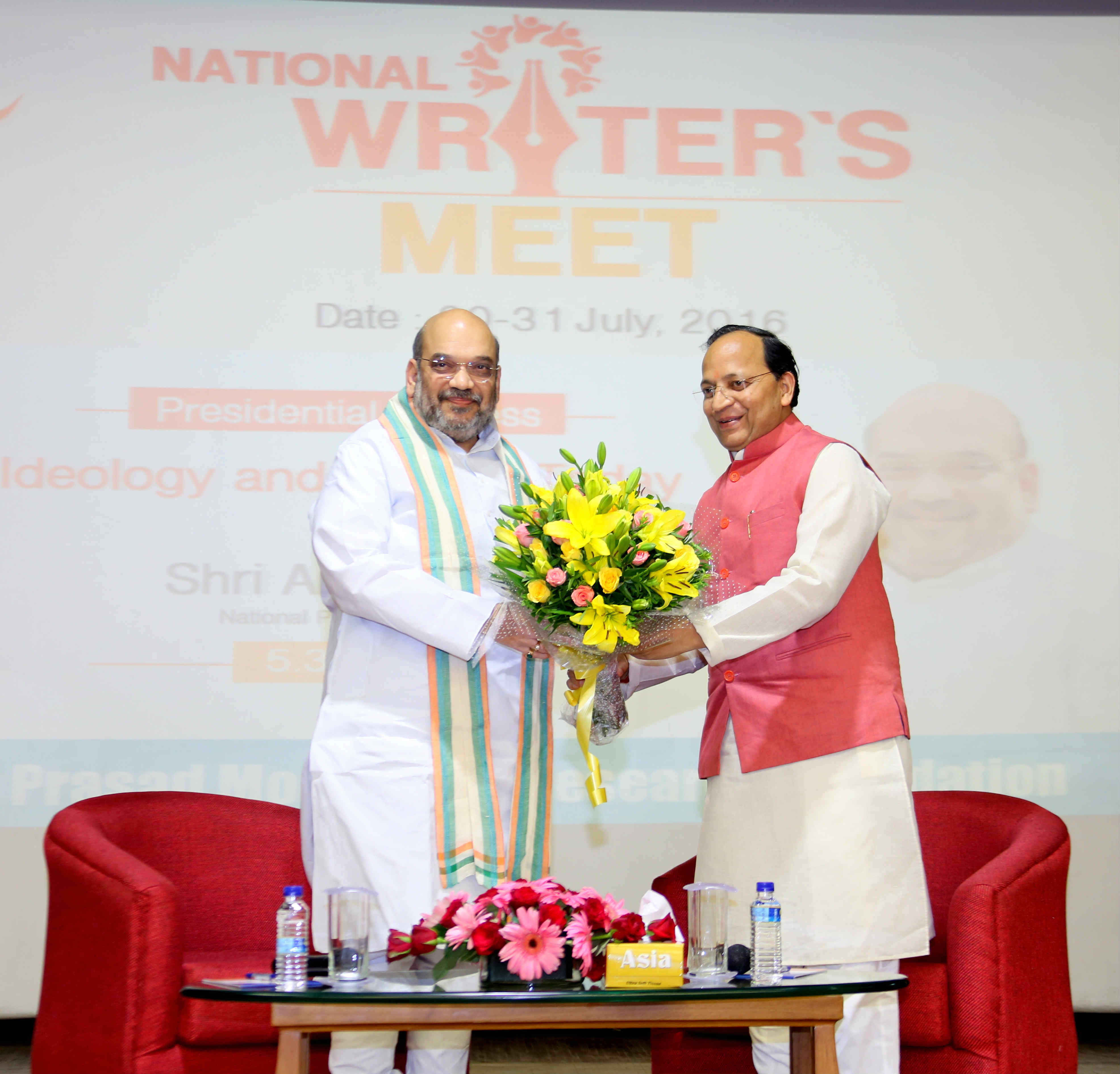 BJP National President, Shri Amit Shah addressing the National Writer's Meet 2016 at NDMC Convention Centre, New Delhi on July 30, 2016