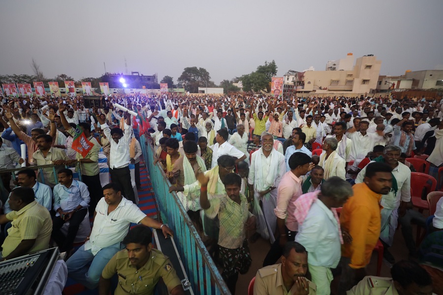 Photographs: BJP National President Shri Amit Shah addressing the ST (Schedule Tribe) convention in Challakere, Karnataka.