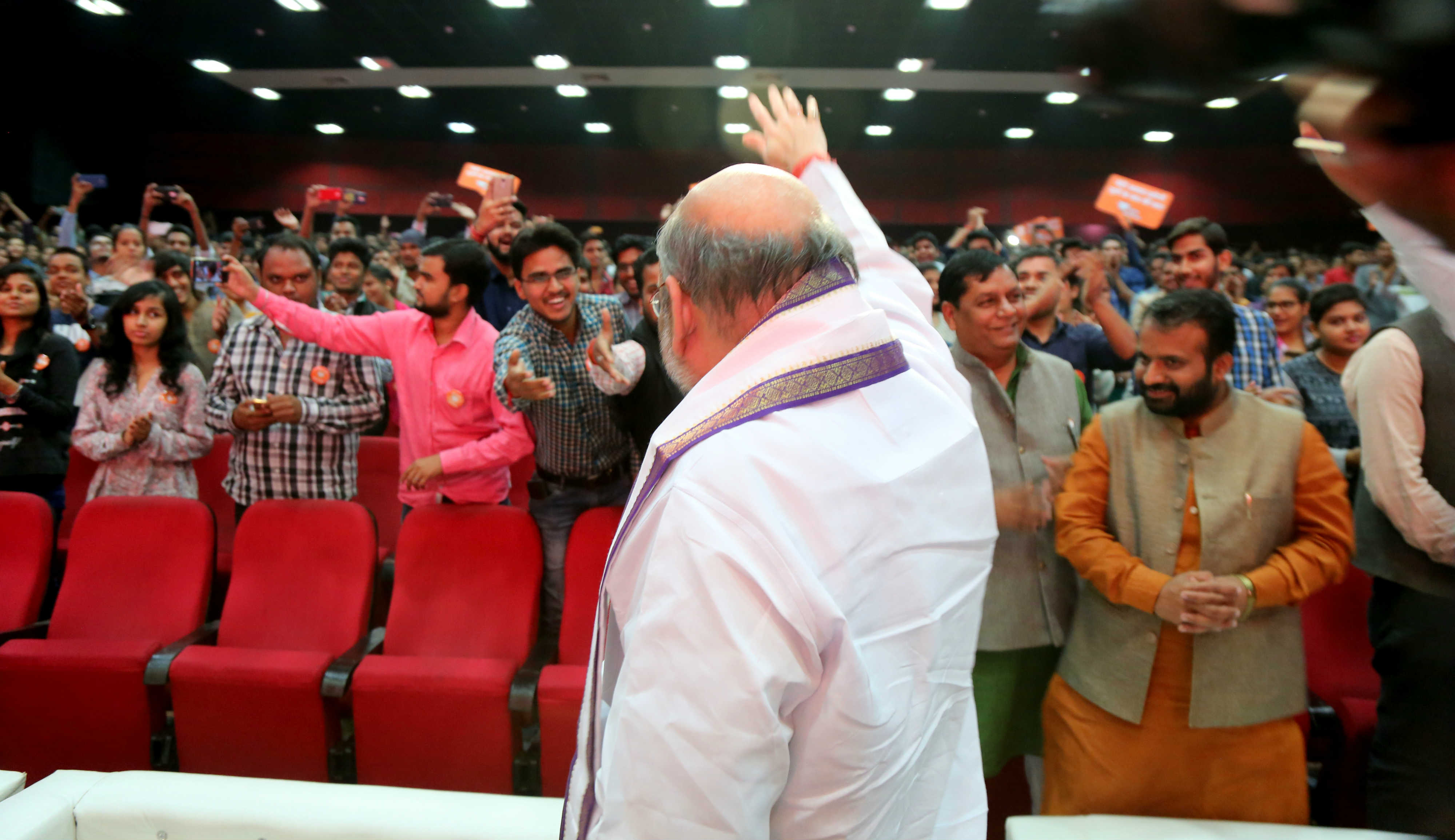 BJP National President Shri Amit Shah addressing "UP Ke Mann Ki Baat-Youth Town Hall" in Lucknow on November 19, 2016