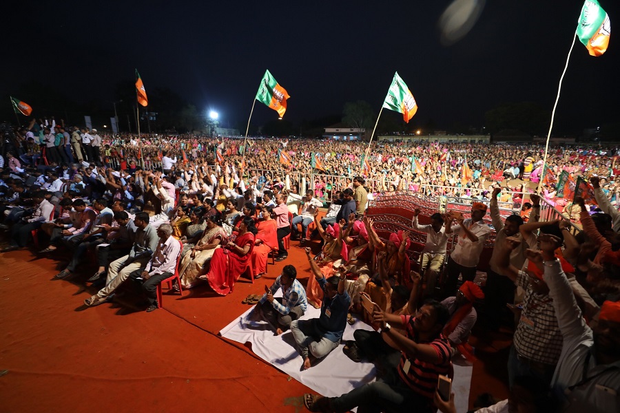 Photographs : BJP National President, Shri Amit Shah addressing women’s convention in Nippani, Belagavi (K'taka)