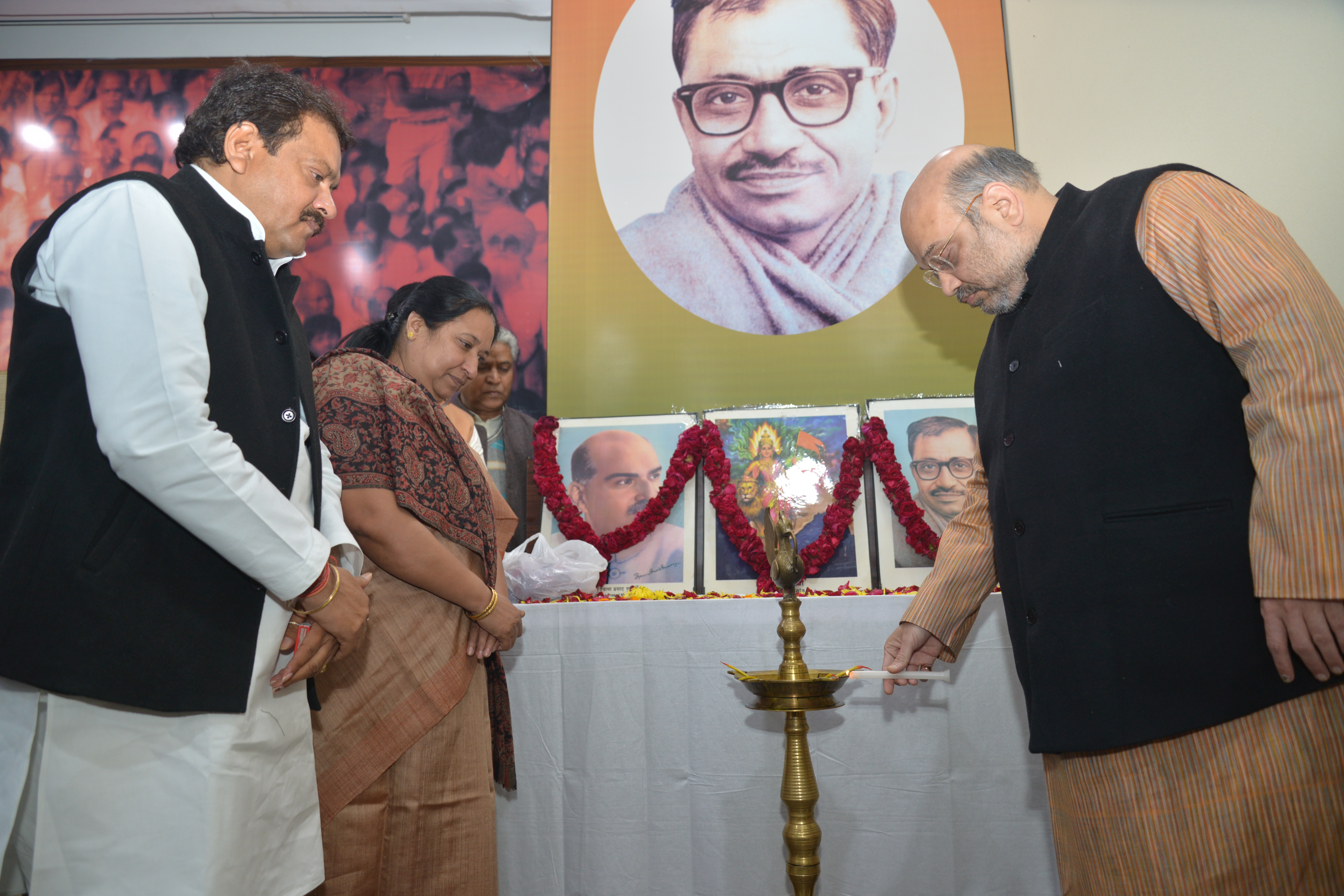 BJP National President, Shri Amit Shah and other senior BJP leaders at OBC Morcha Meeting at 11, Ashoka Road on January 10, 2016