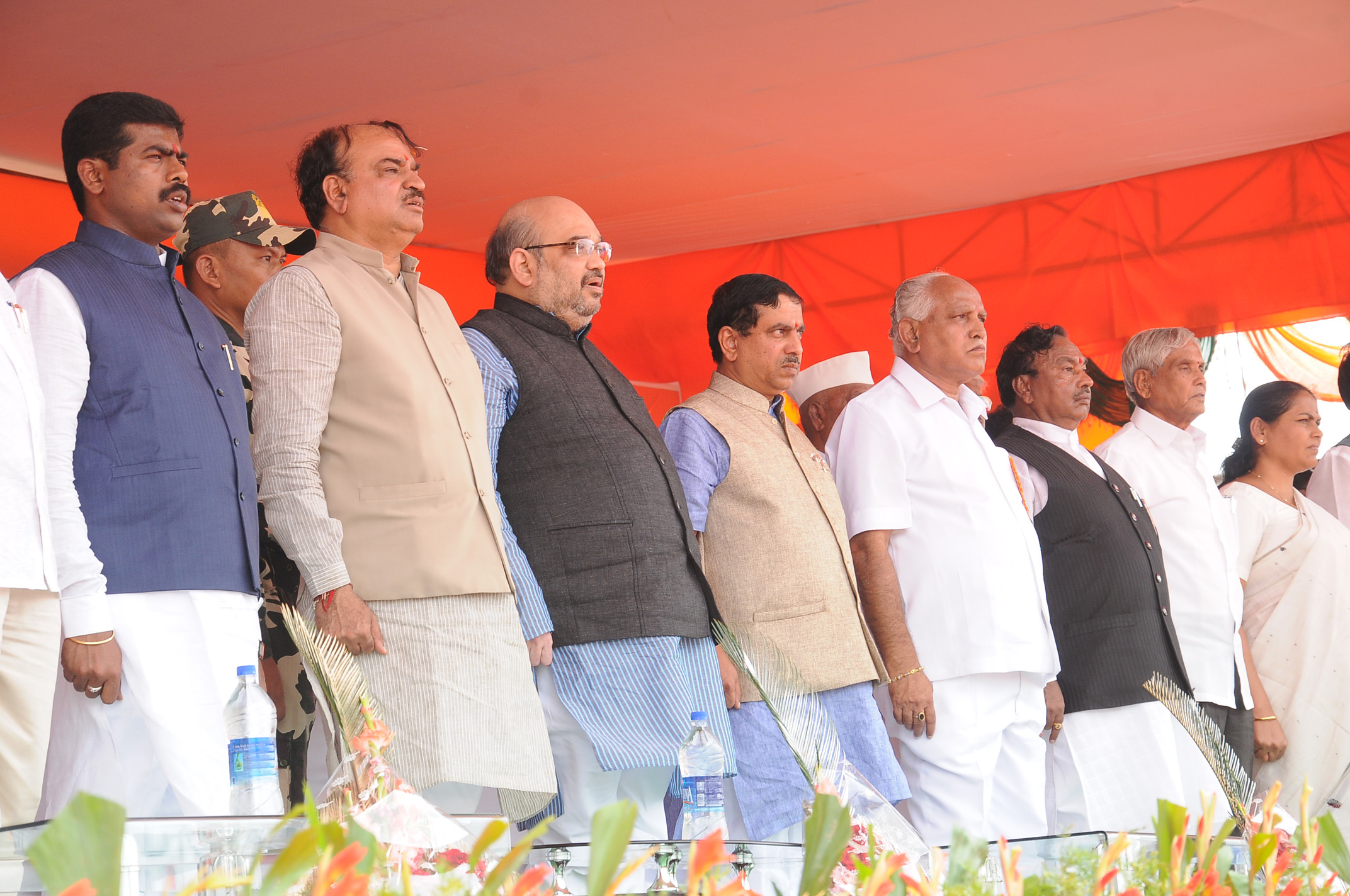 BJP National President, Shri Amit Shah attending GORATA SHAHEED SAMARAK BHOOMI PUJAN at  Bidar (Karnataka) on September 17, 2014