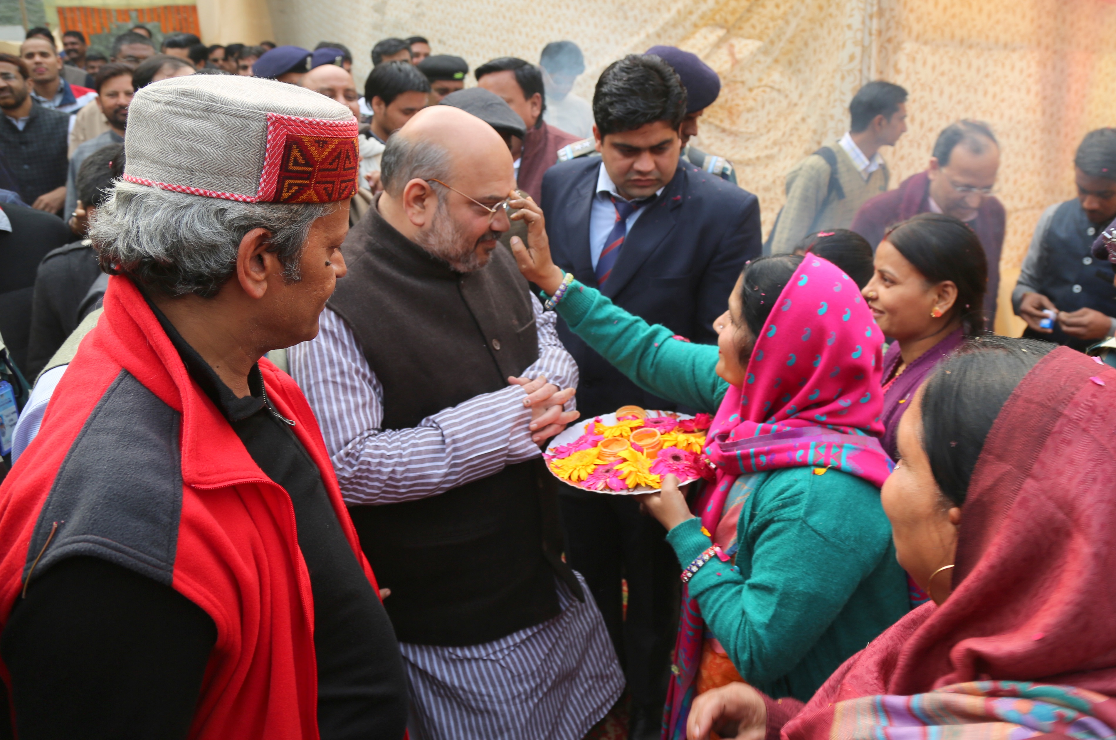 BJP National President Shri Amit Shah attending Makar Sankranti Milan Samaroh at 9, Ashoka Road on January 18, 2016