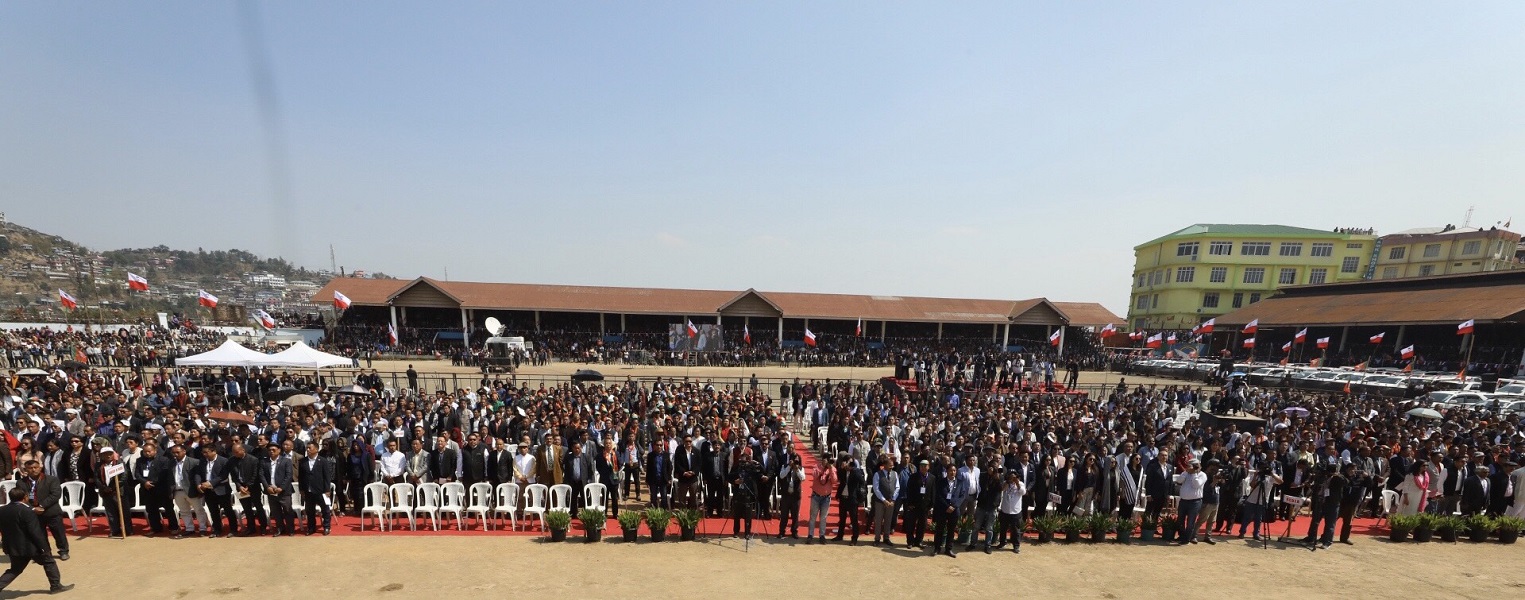 BJP National President Shri Amit Shah attending oath ceremony of Chief Minister of Nagaland Shri Neiphiu Rio.