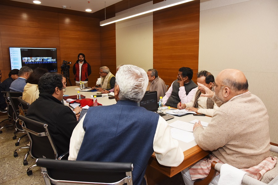 BJP National President, Shri Amit Shah campaign and interacting with State General Secretaries, State Presidents, In-charges and Election In-charges via video conferencing during announcing "Mera Parivar Bhajapa Parivar" campaign