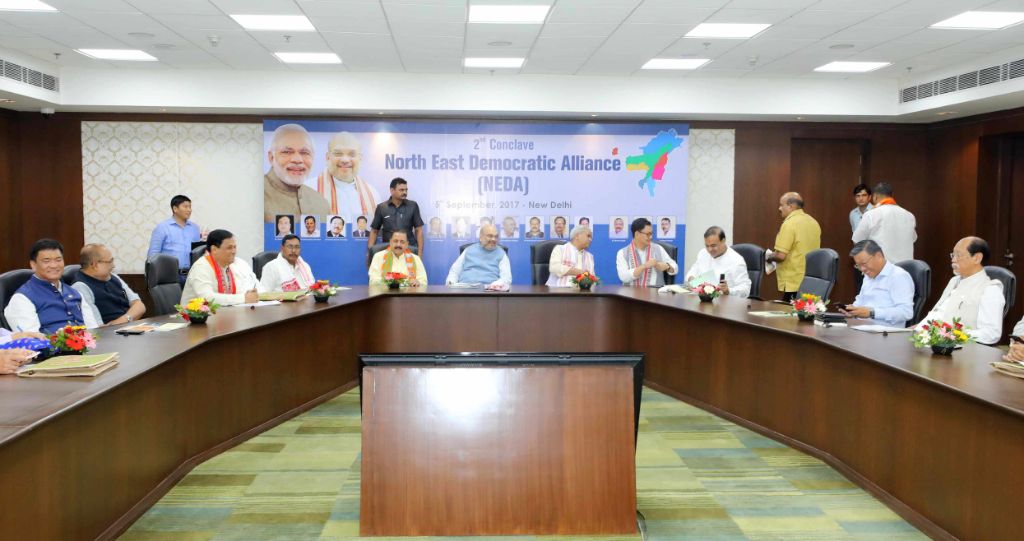 BJP National President Shri Amit Shah chaired a meeting with constituents of North East Democratic Alliance (NEDA) in New Delhi.