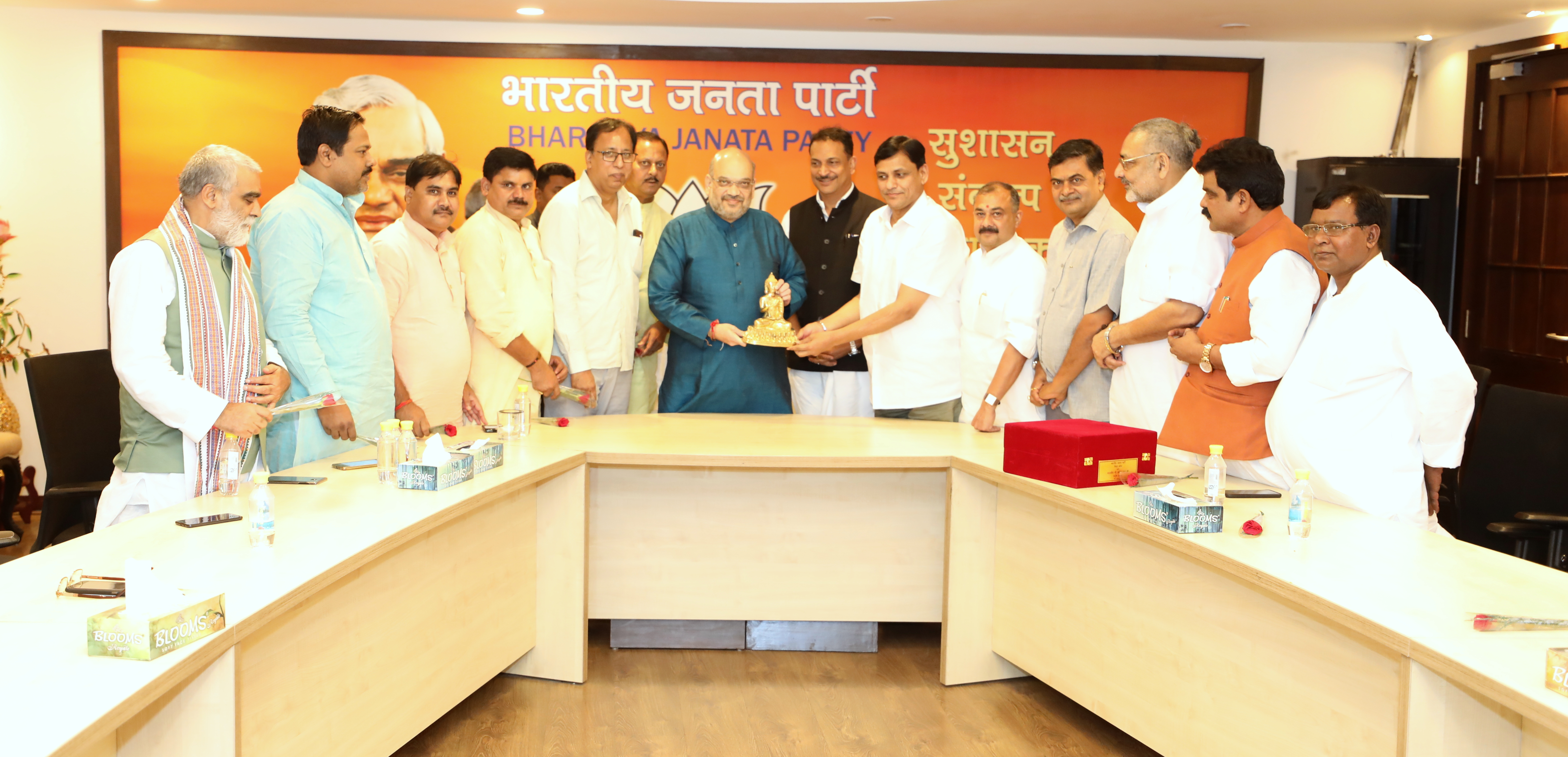 BJP National President, Shri Amit Shah chaired a meeting with ministers & BJP MP's from Bihar at 11, Ashok Road