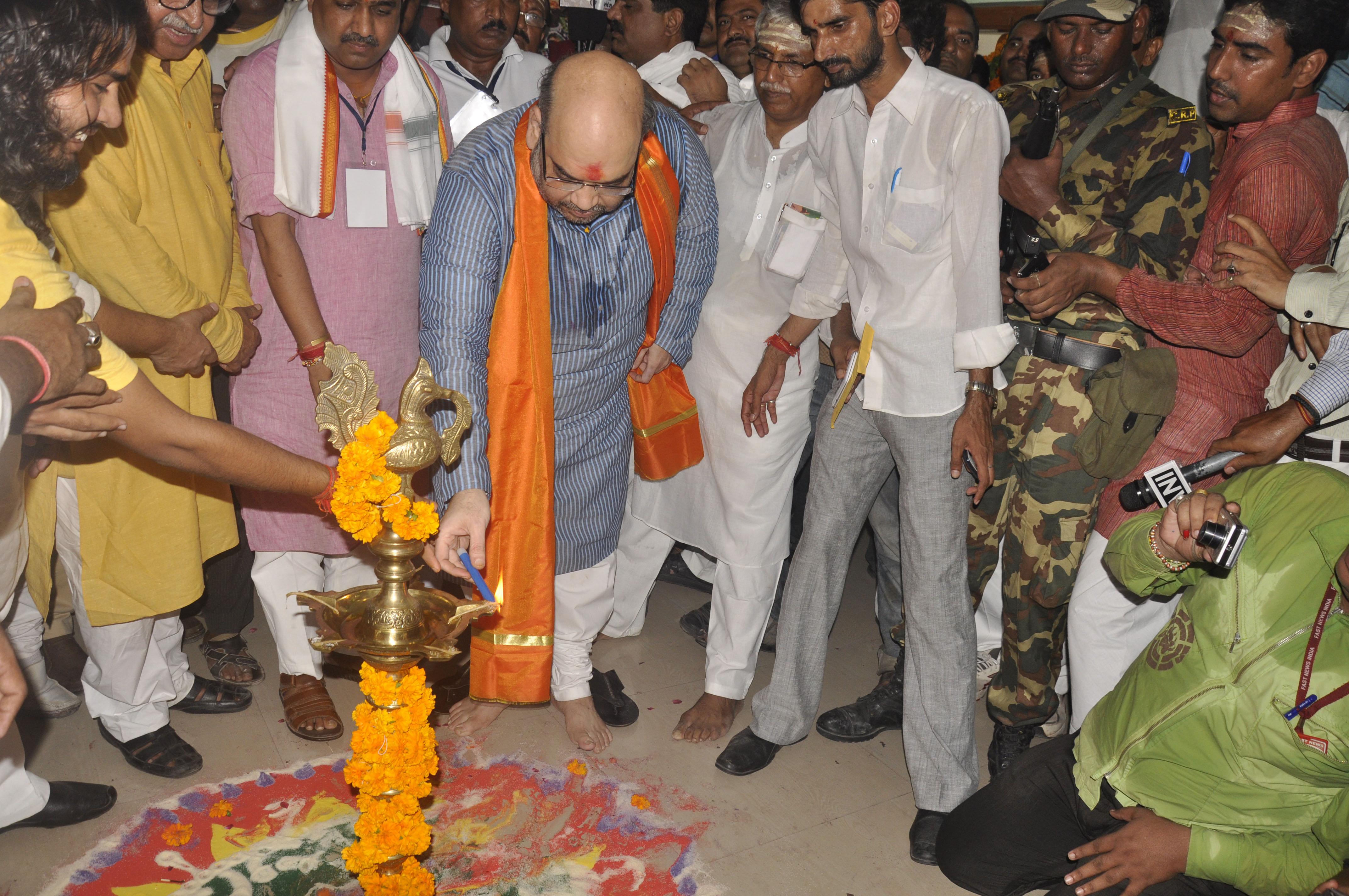 BJP National President Shri Amit Shah during programme "Kashi Ke Ghat, Kashi ka Vikas" org by Dainik Jagaran Group at Varanashi on August 20, 2014