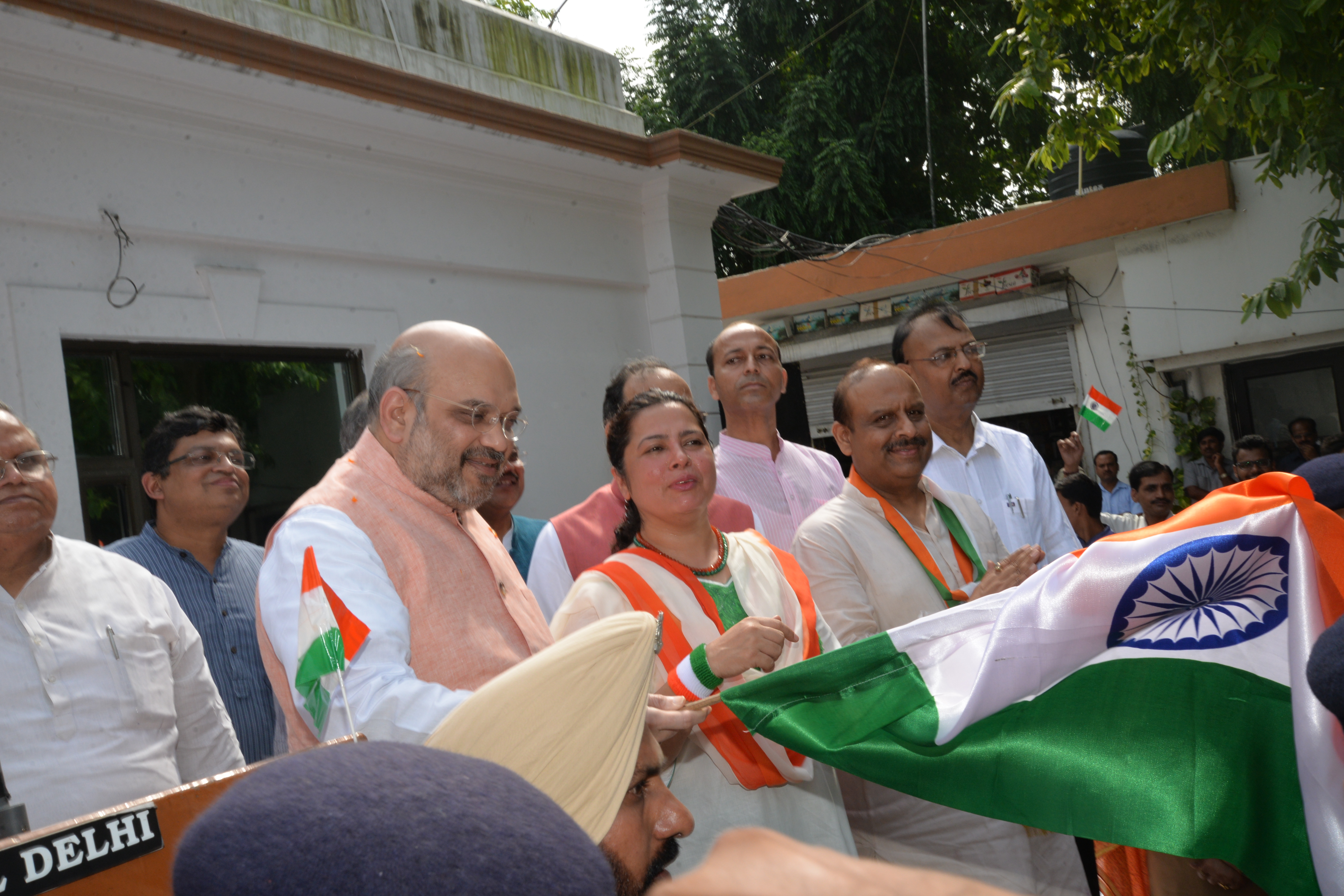 BJP National President, Shri Amit Shah Flag off "Tiranga Yatra" at 11, Ashoka Road August 15, 2016