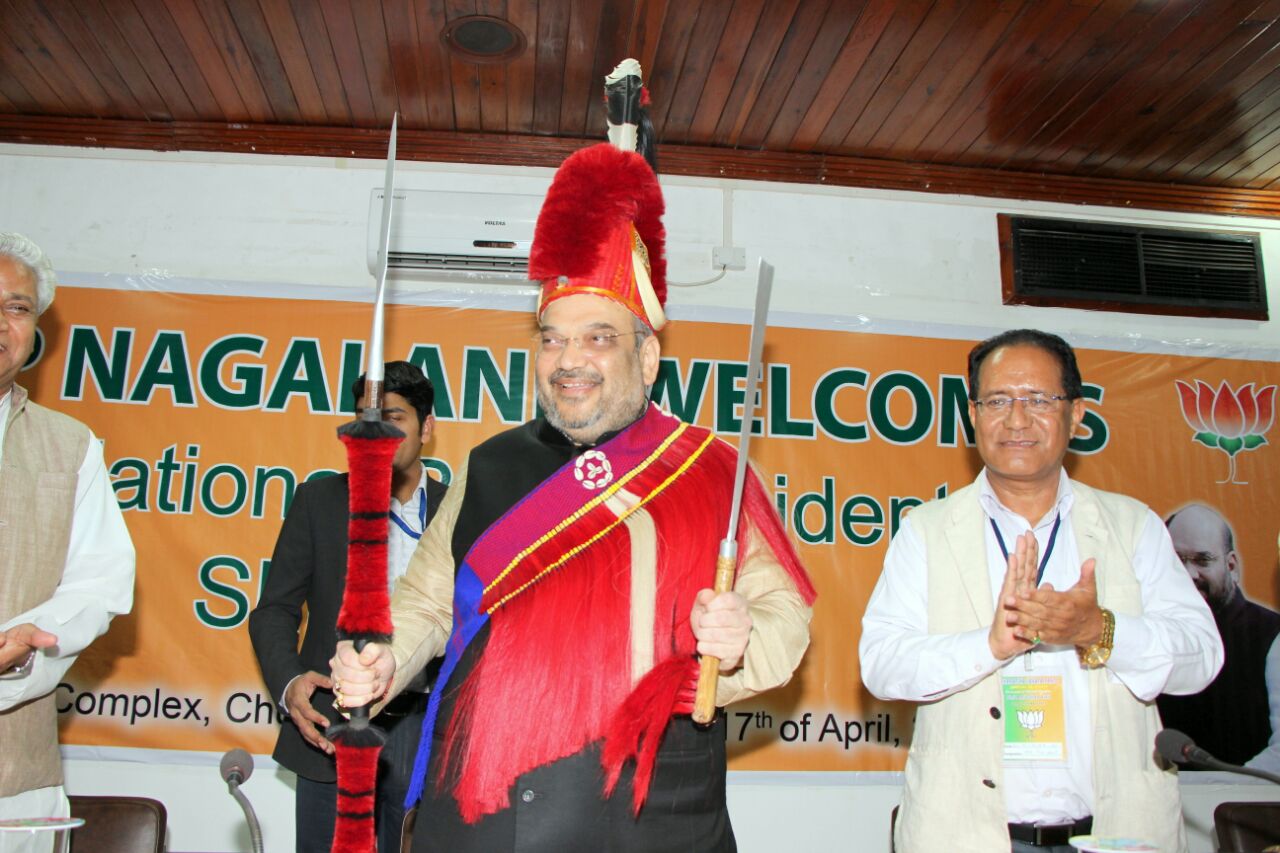 BJP National President, Shri Amit Shah in Dimapur, Nagaland on April 17, 2015