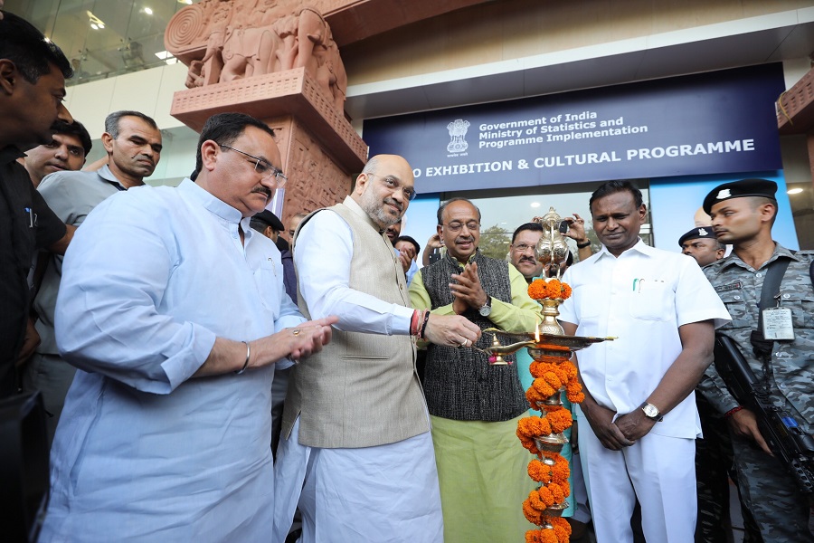 Photographs : BJP National President, Shri Amit Shah inaugurating an exhibition of achievements of 4 years of PM Modi's good governance at Dr. Ambedkar International Centre, Janpath, New Delhi.