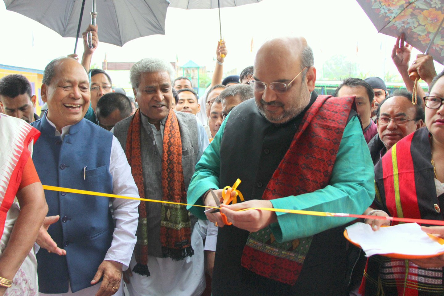 BJP National President, Shri Amit Shah inaugurating Dr. Shyama Prasad Mukherjee Hall at State BJP Office, Imphal (Manipur) on April 19, 2015