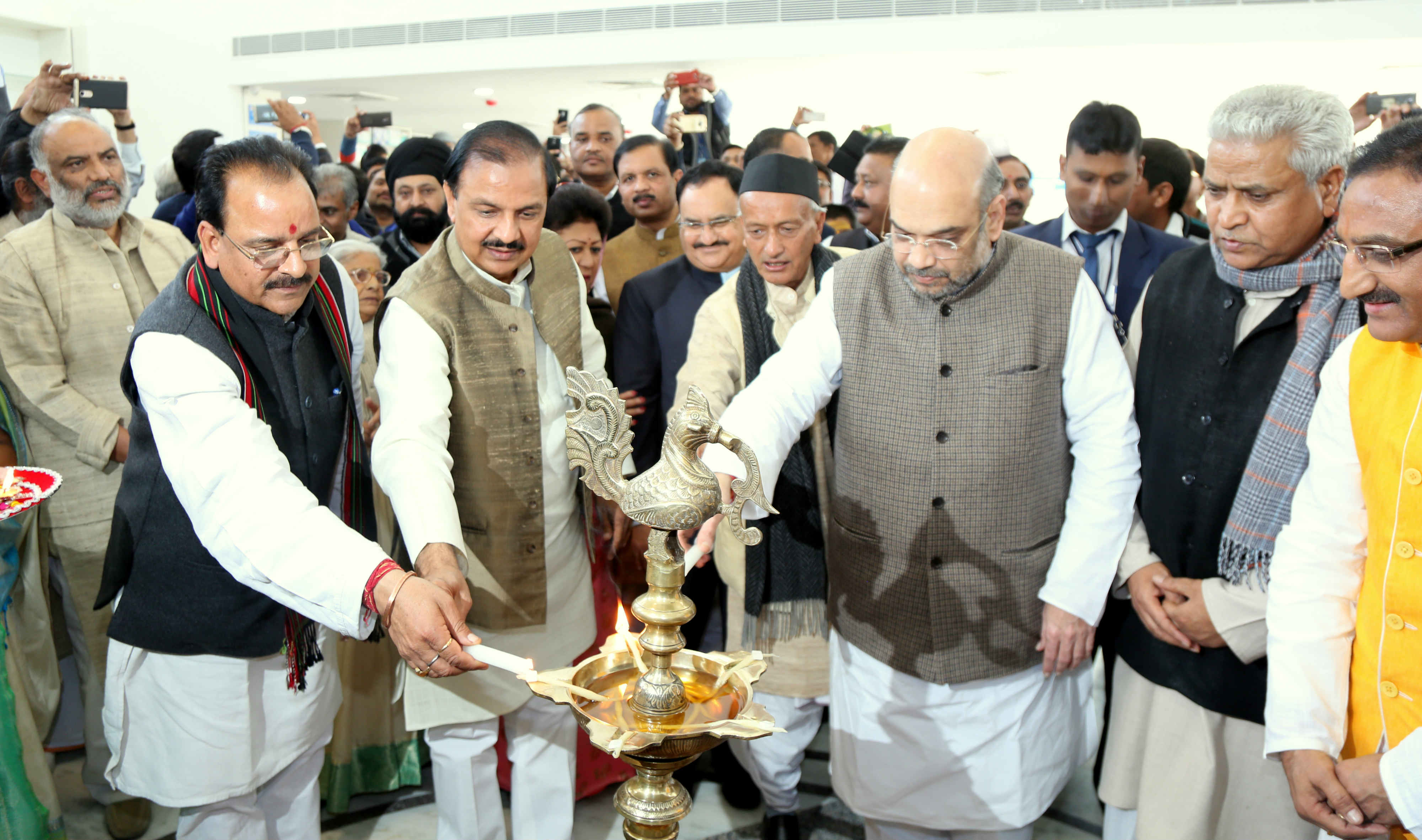 BJP National President Shri Amit Shah inaugurating Kailash Hospital in Dehradun, Uttarakhand on December 23, 2016