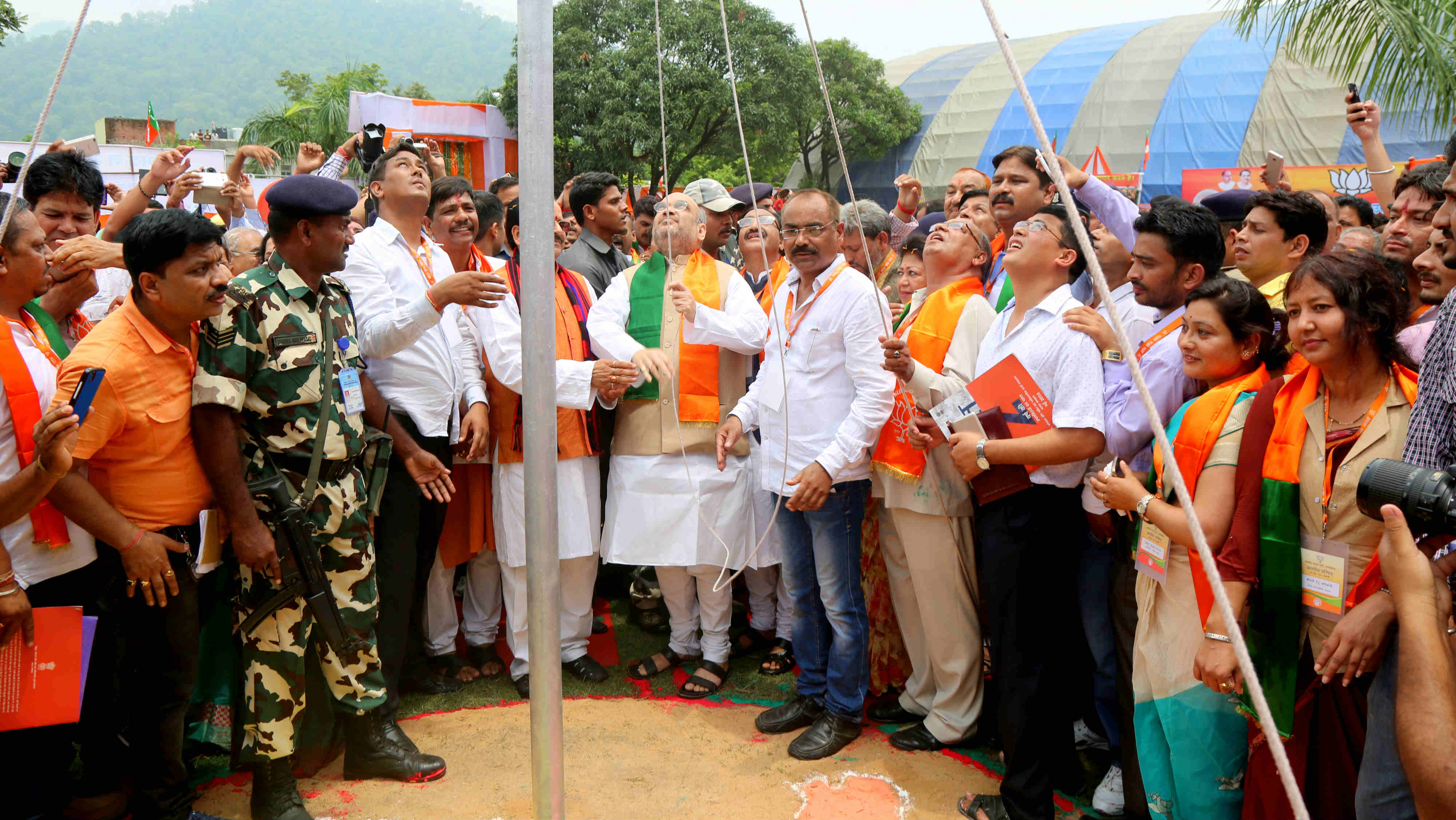 BJP National President, Shri Amit Shah inaugurating Uttarakhand BJP State Executive Meeting at Haldwani on June 26, 2016