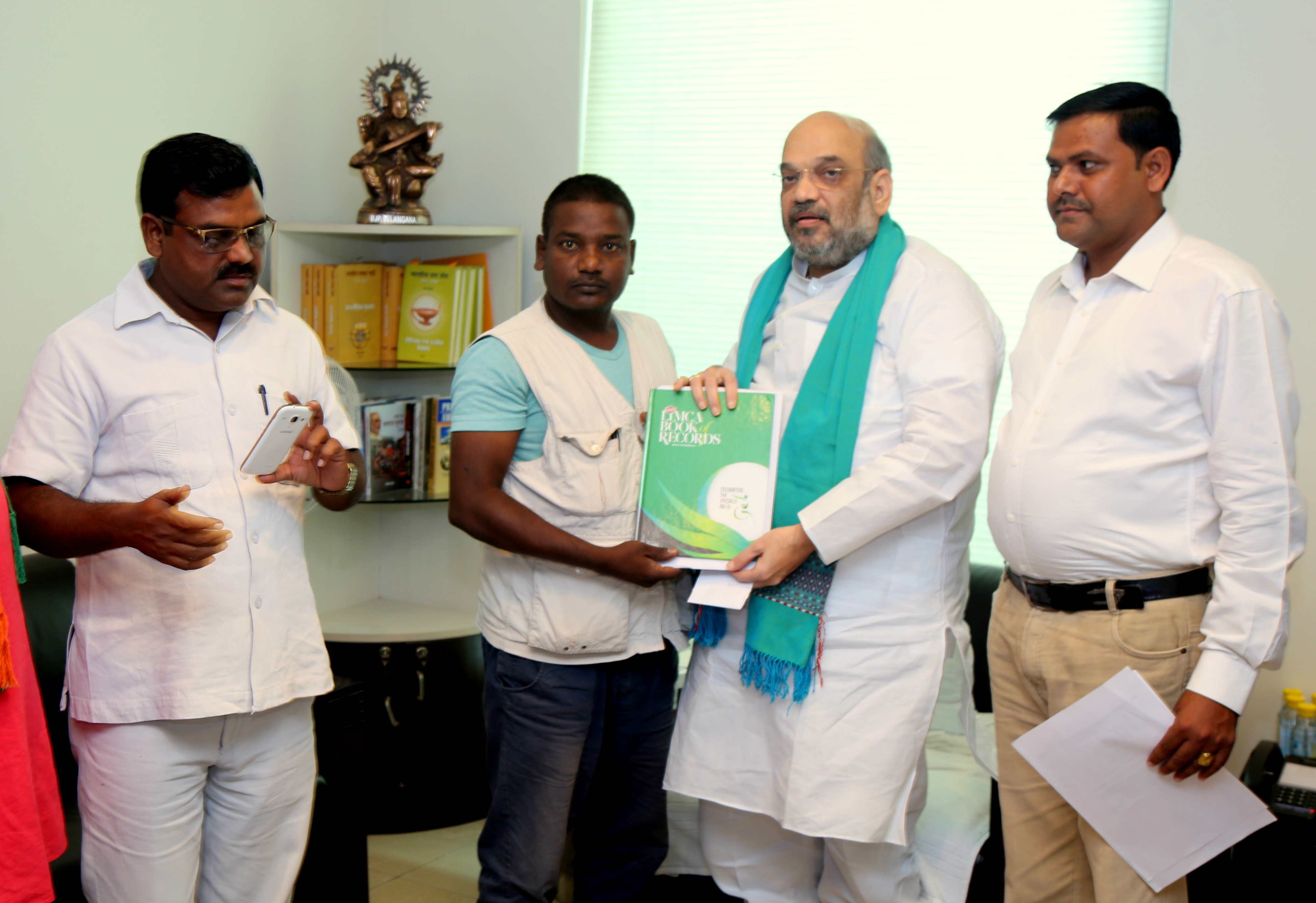 BJP National President, Shri Amit Shah interacting with general public & karyakartas during Jan-Samwad at 11, Ashoka Road, New Delhi on August 01, 2016