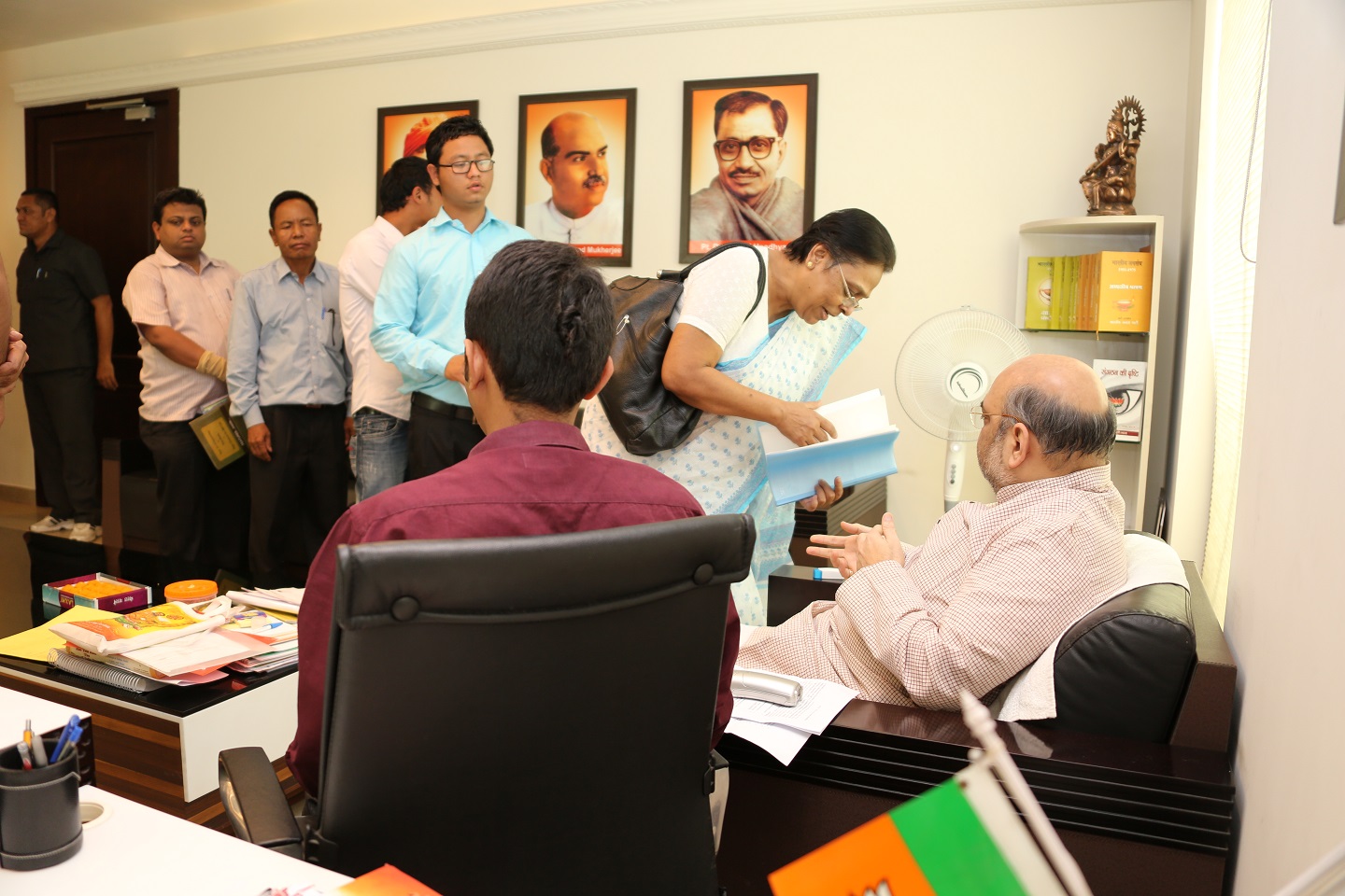 BJP National President Shri Amit Shah interacting with General Public & Party Workers at 11, Ashoka Road on May 18, 2015