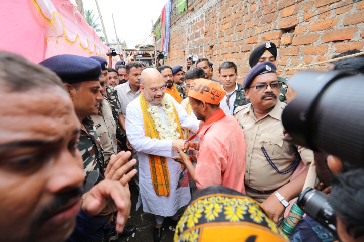 BJP National President, Shri Amit Shah ji's door to door sampark at booth No. 6, Hugulapata Village, Ganjam Odisha on 4 July 2017