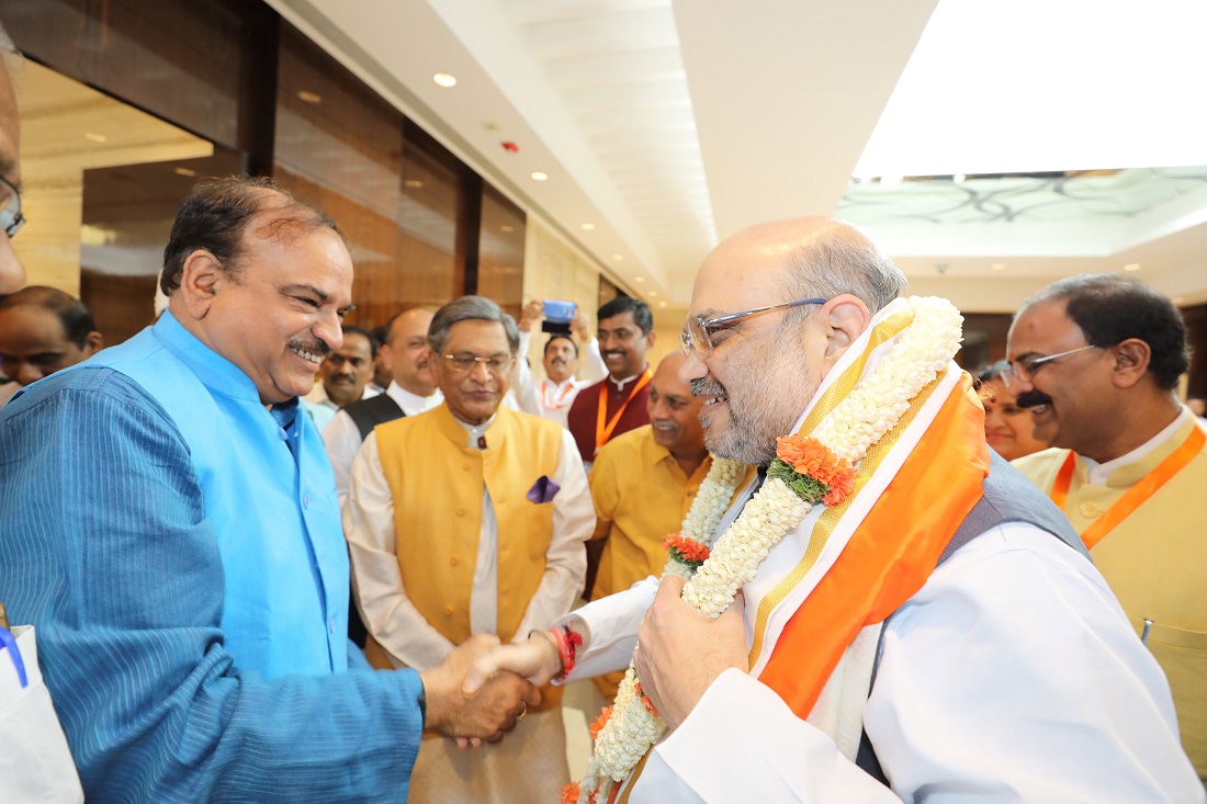 BJP National President, Shri Amit Shah ji's grand reception on his arrival at Bengaluru (Karnataka) on 12 August 2017.