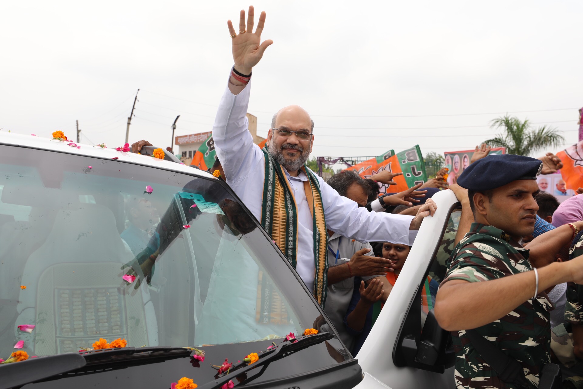 BJP National President, Shri Amit Shah ji's grand welcome at different places in Haryana on 2 August