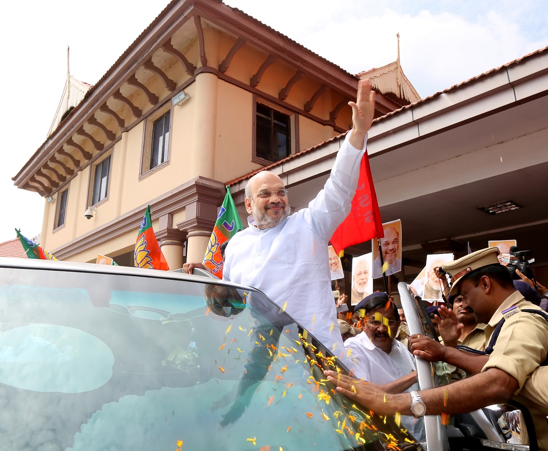  BJP National President, Shri Amit Shah ji's rousing welcome on his arrival Cochin Airport Kerala on 2 June 2017