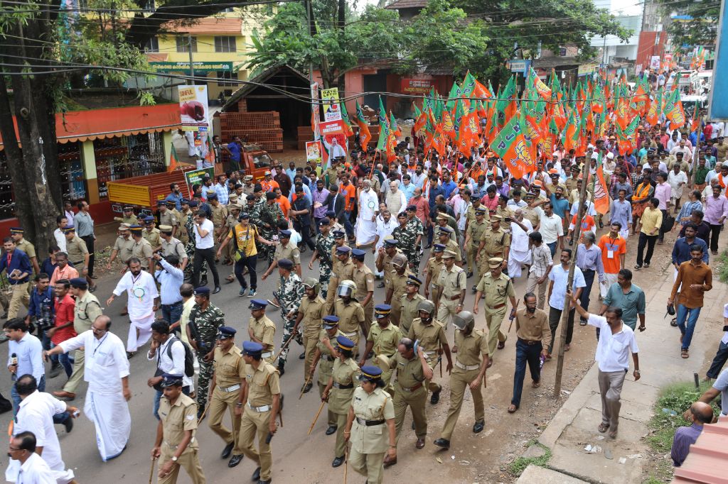 BJP National President, Shri Amit Shah leading Jan Raksha Yatra in Payyannur (Kerala)