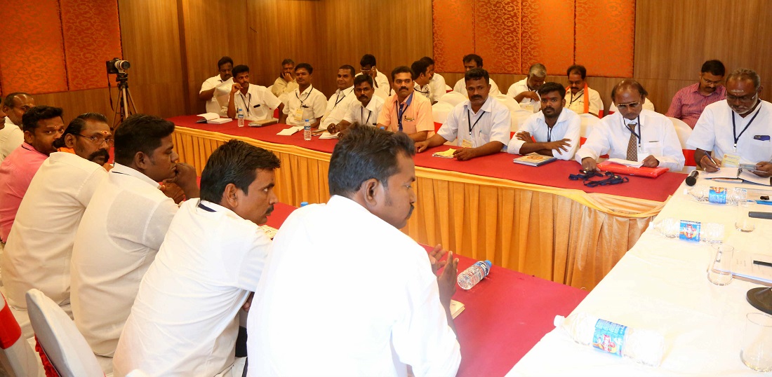 BJP National President, Shri Amit Shah meeting of full timers of Pandit Deen Dayal Upadhyaya Karya vistar Yojana from BJP Puducherry unit on 26 June 2017