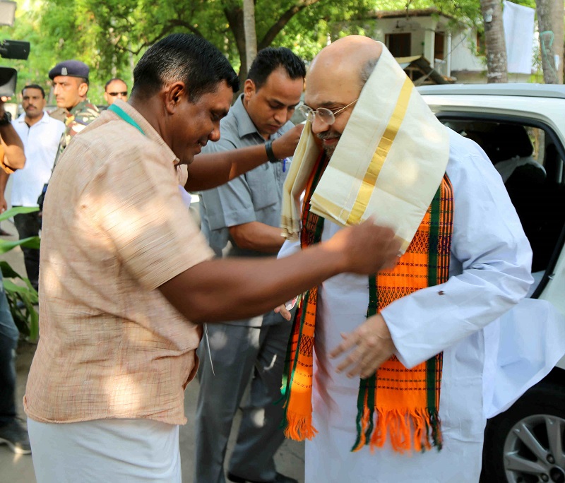 BJP National President Shri Amit Shah meeting with members of Booth No 39 & 40 at Kavaratti Island Lakshadweep on 17 May 2017