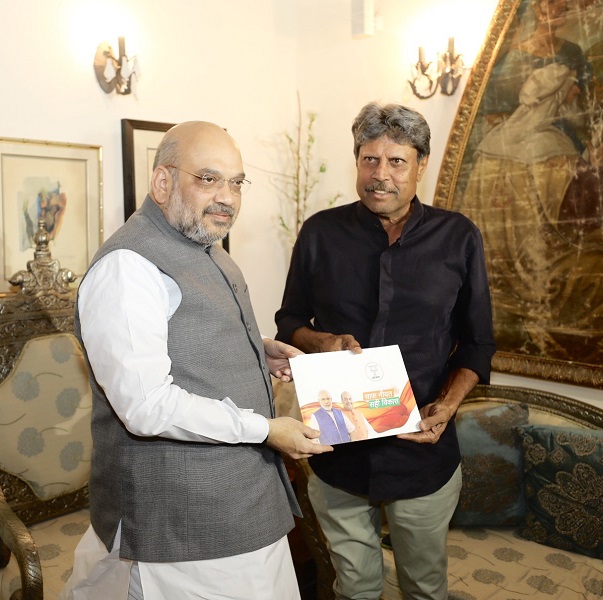 Photographs : BJP National President, Shri Amit Shah met former Indian Skipper Shri Kapil Dev at his residence in New Delhi