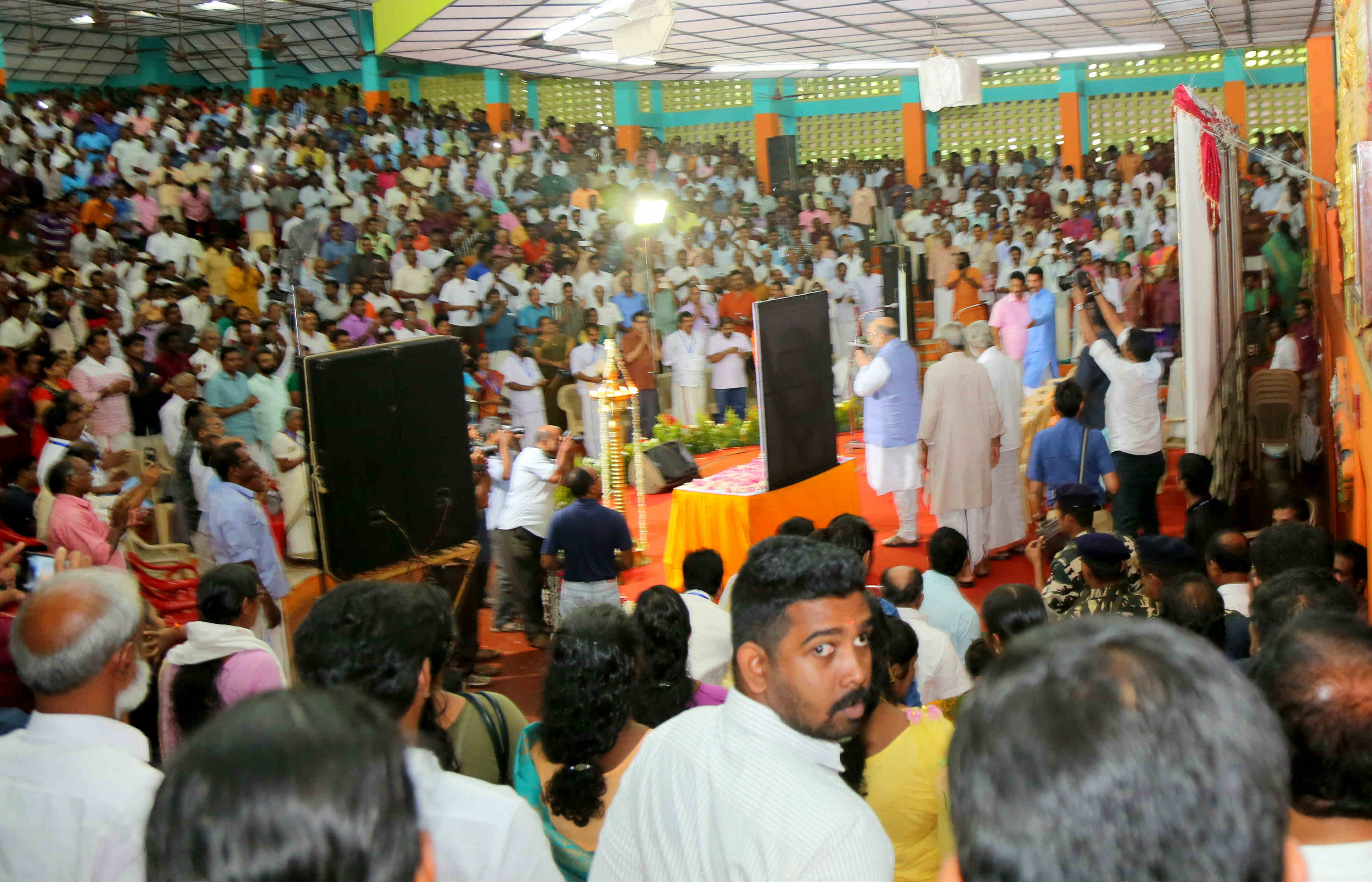 BJP National President Shri Amit Shah paid floral tribute to Dr. Shyama Prasad Mukherjee on his Martyrdom day & addressed a public program in Thiruvananthapuram (Kerala) on June 23, 2016